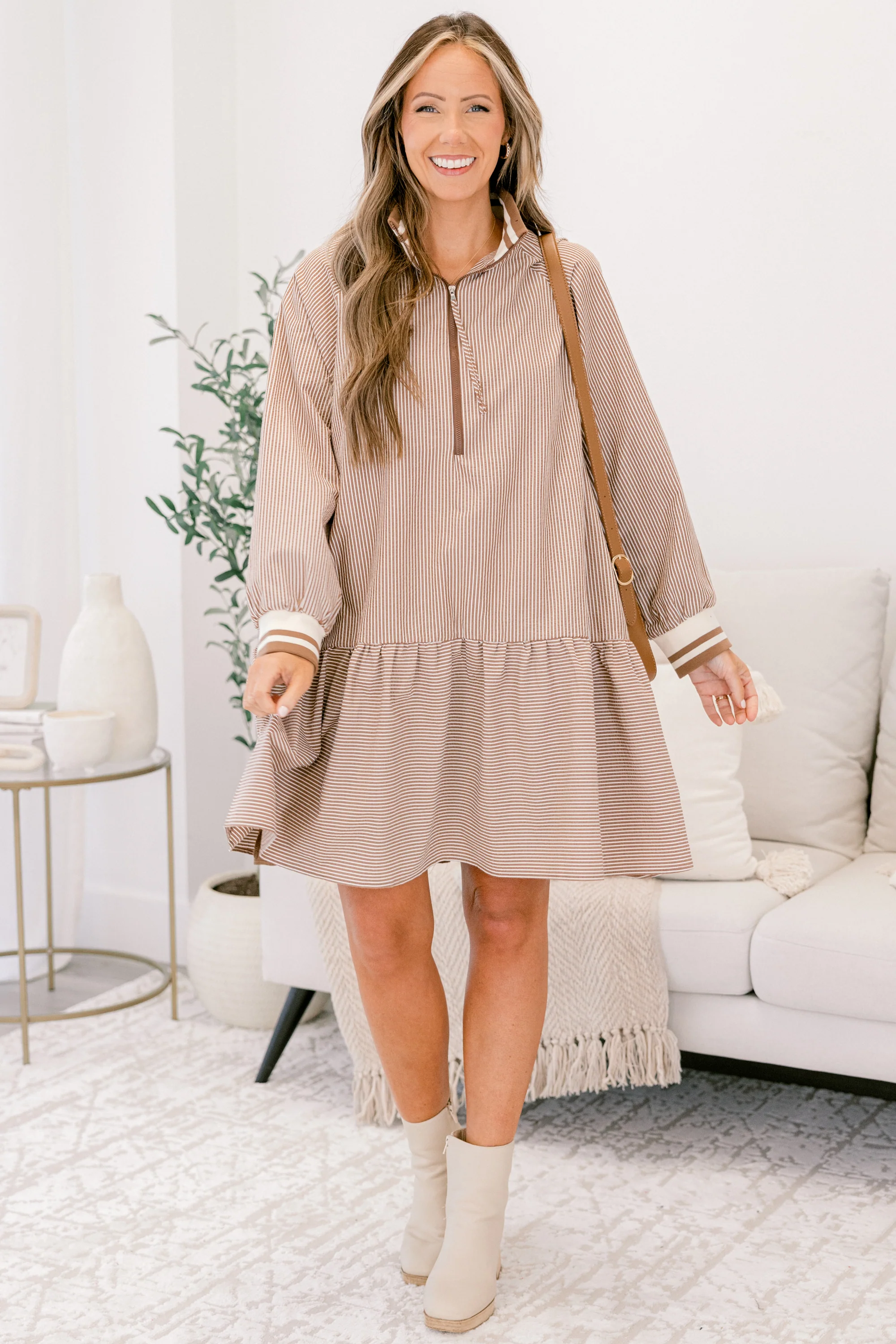 Do Your Thing Dress, Brown - Giverhouse