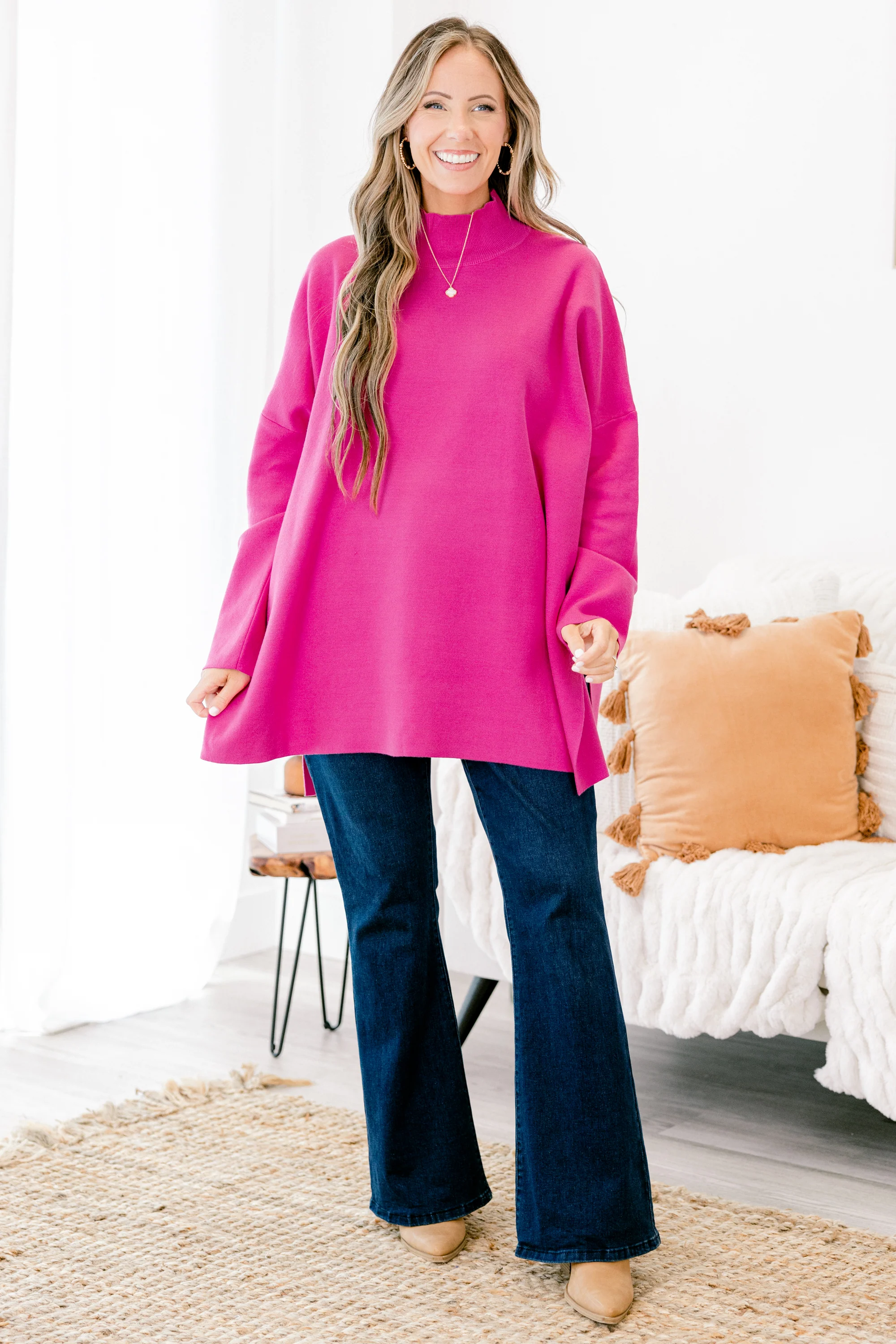 Notting Hill Sweater, Hot Magenta - Giverhouse