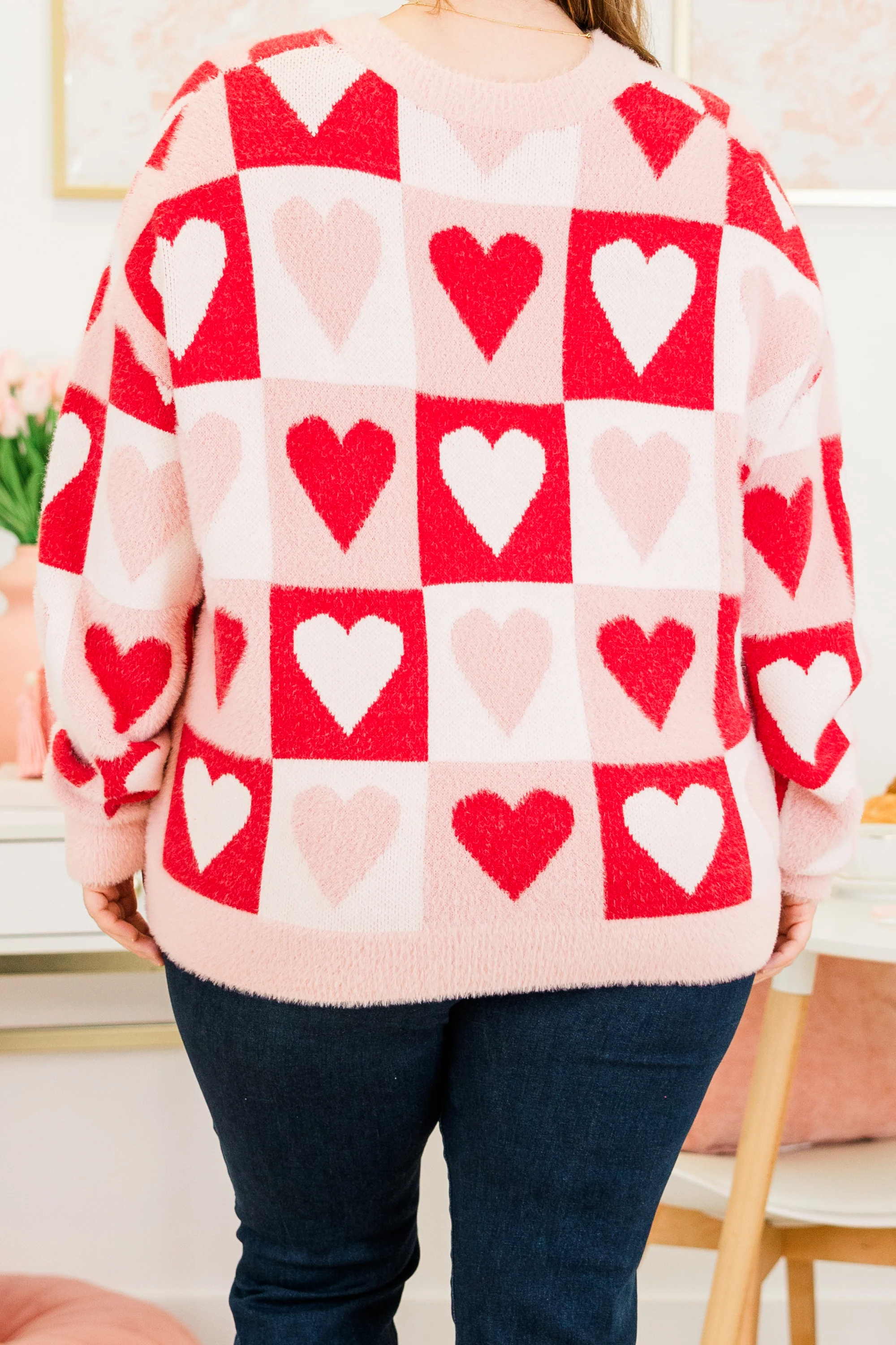 Two Hearts Beating Sweater, Red - Giverhouse