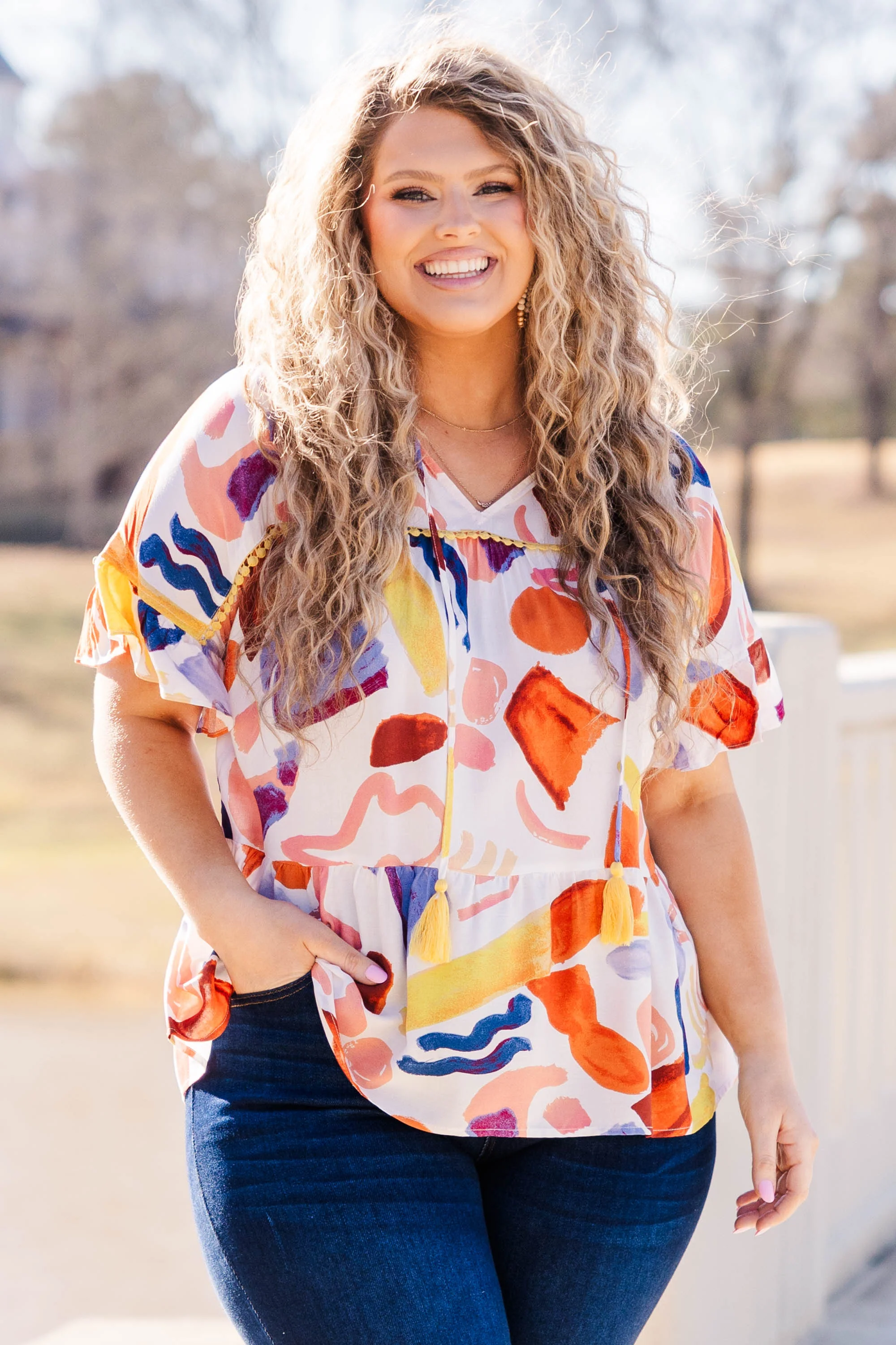 On A New Stage Top, Mustard - Giverhouse