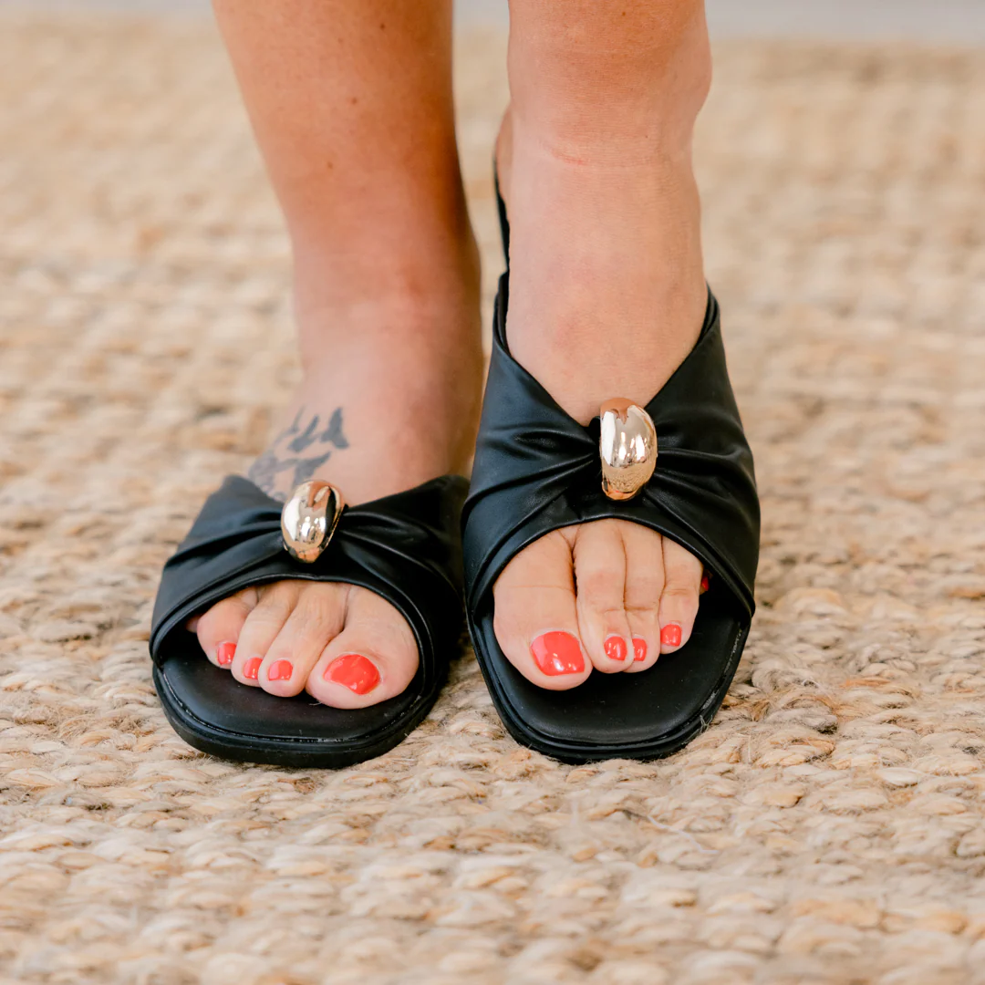 Pushing Boundaries Sandals, Black - Giverhouse