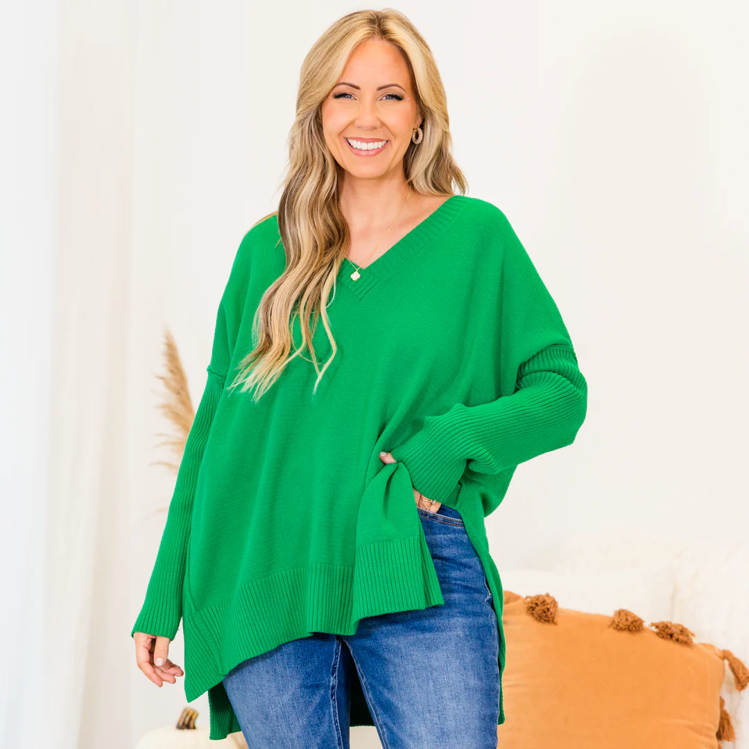 Hayride Harvest Sweater, Green - Giverhouse