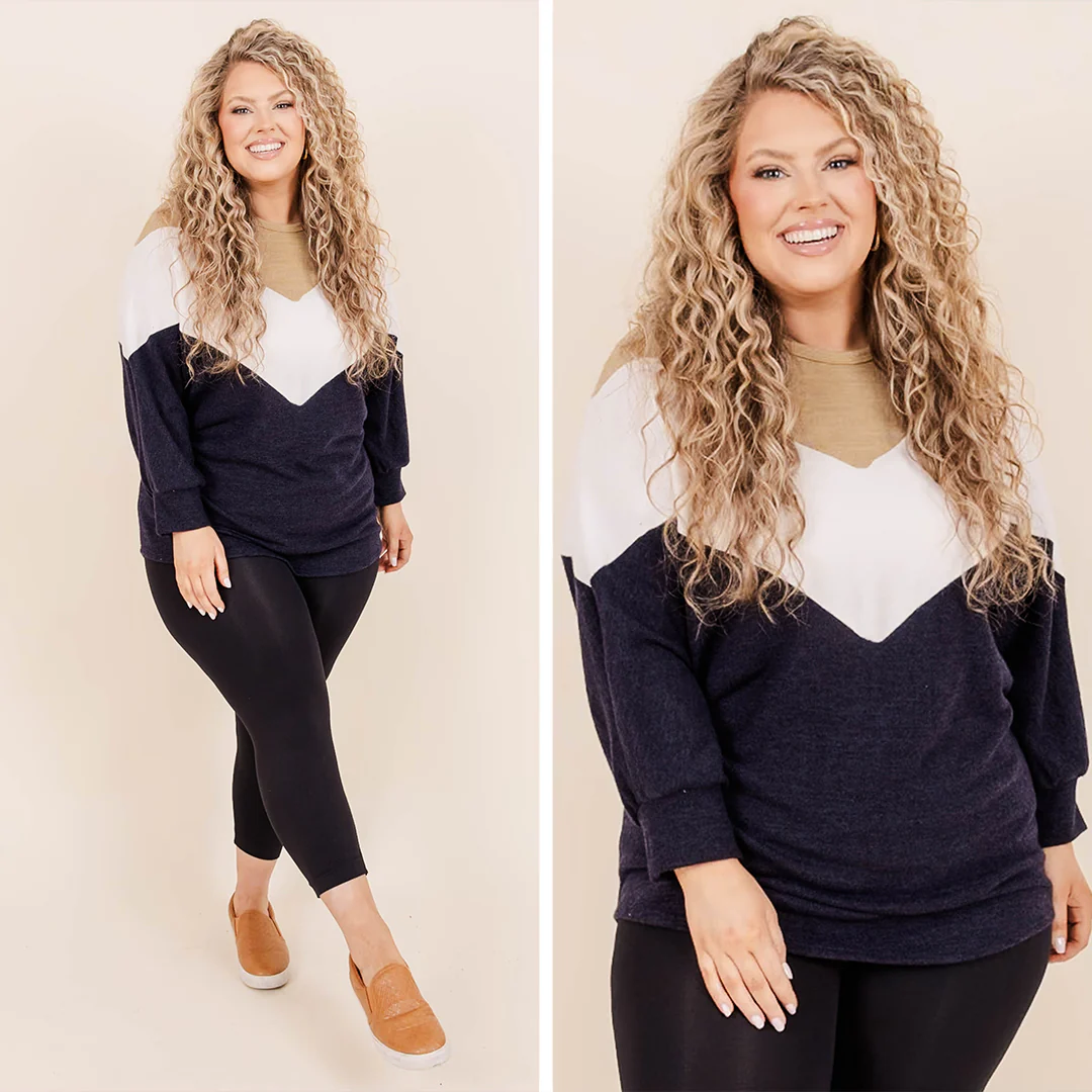 Cheer For Us Top, Navy - Giverhouse