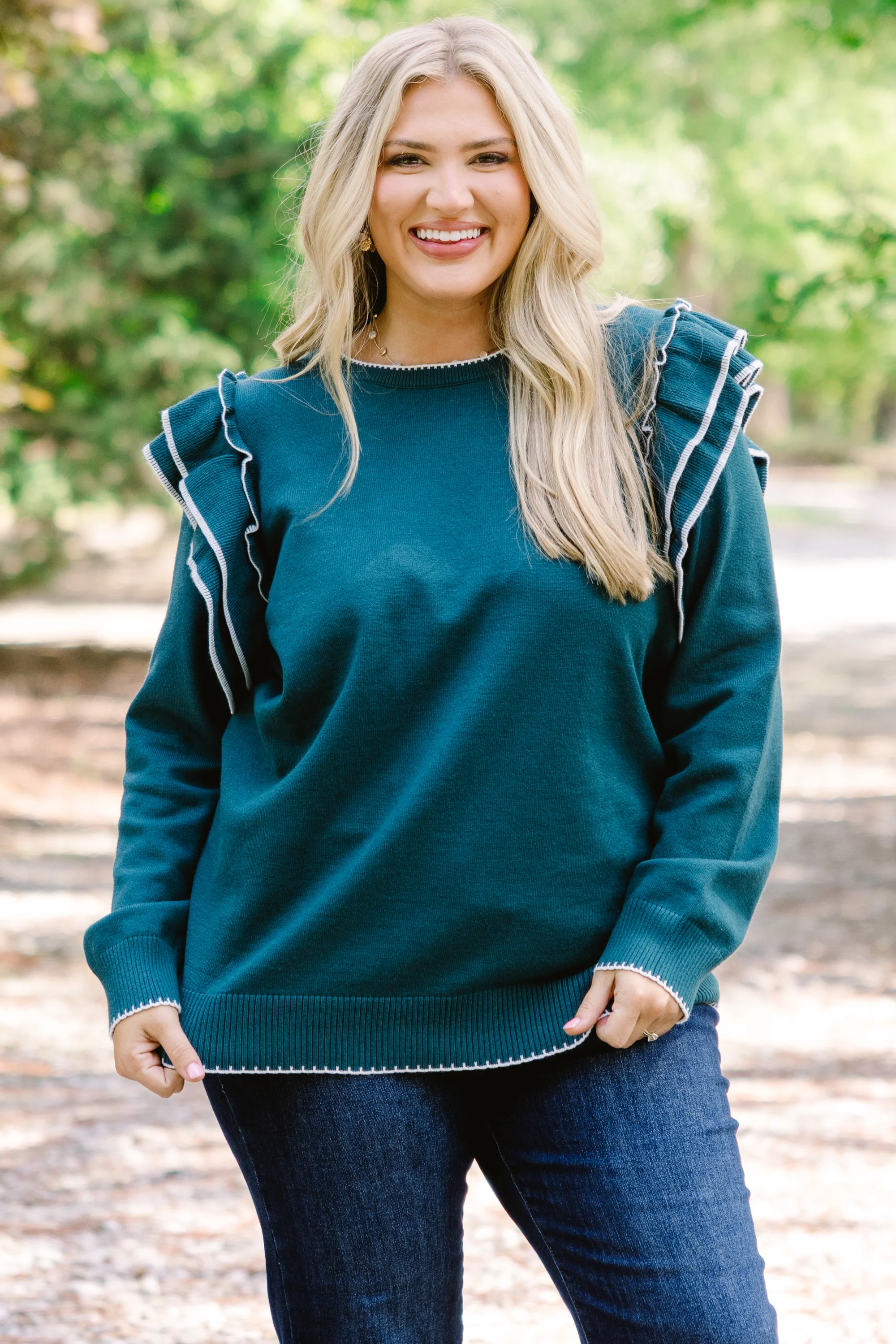 Always Timeless Sweater, Teal - Giverhouse