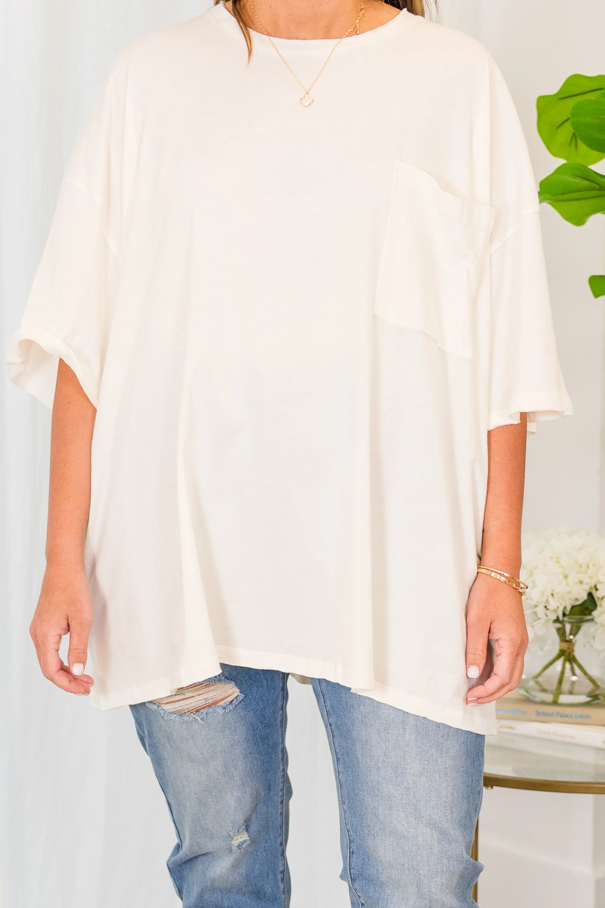 It Comes Naturally Top, Ivory - Giverhouse