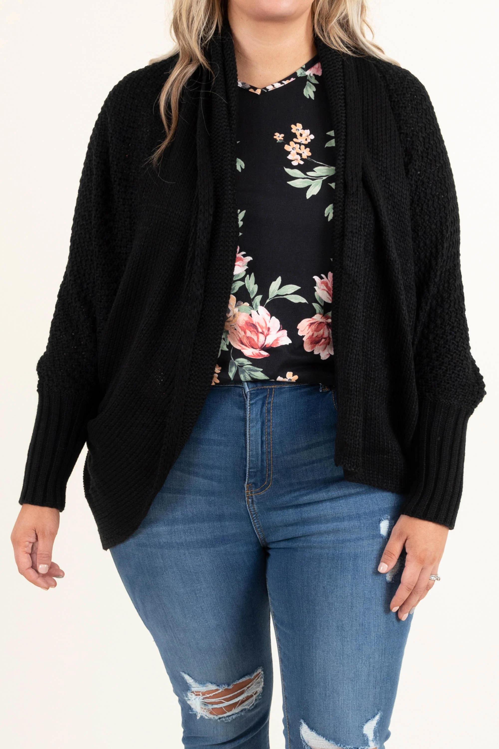 Open Minded Cardigan, Black - Giverhouse