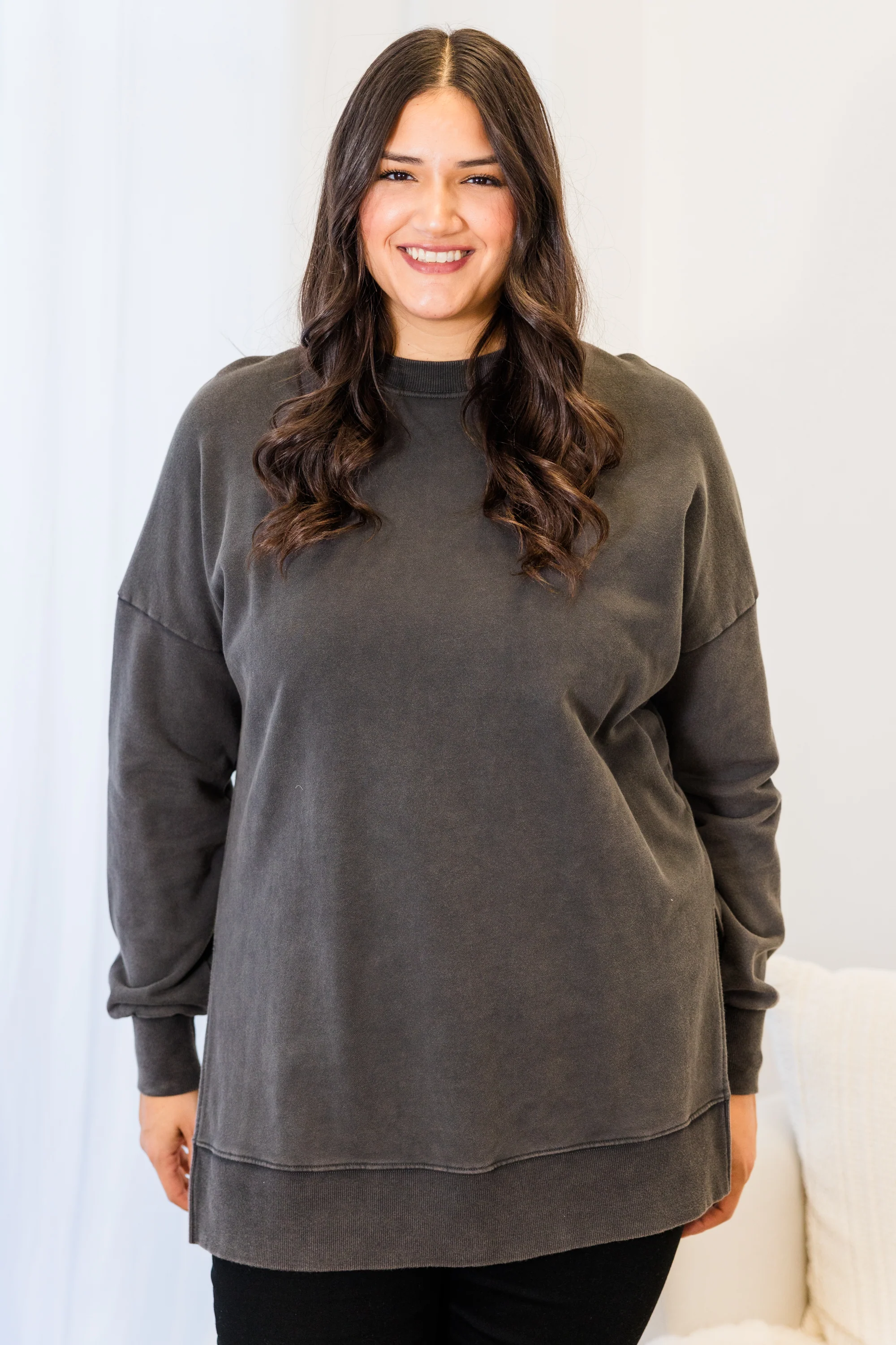 Girl I've Always Been Top, Black Acid Wash - Giverhouse