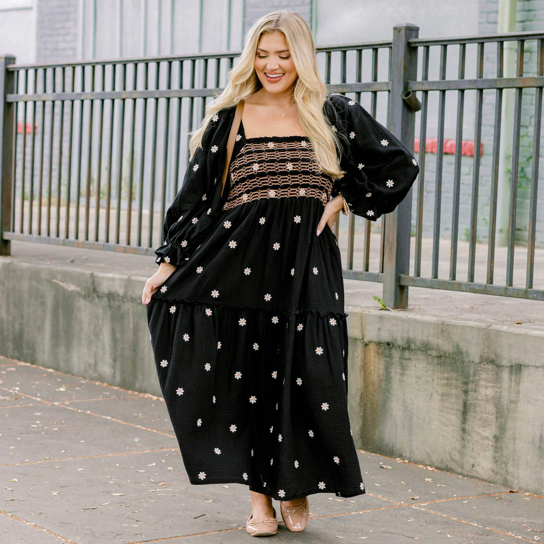 Wildflower Wonder Dress, Black - Giverhouse