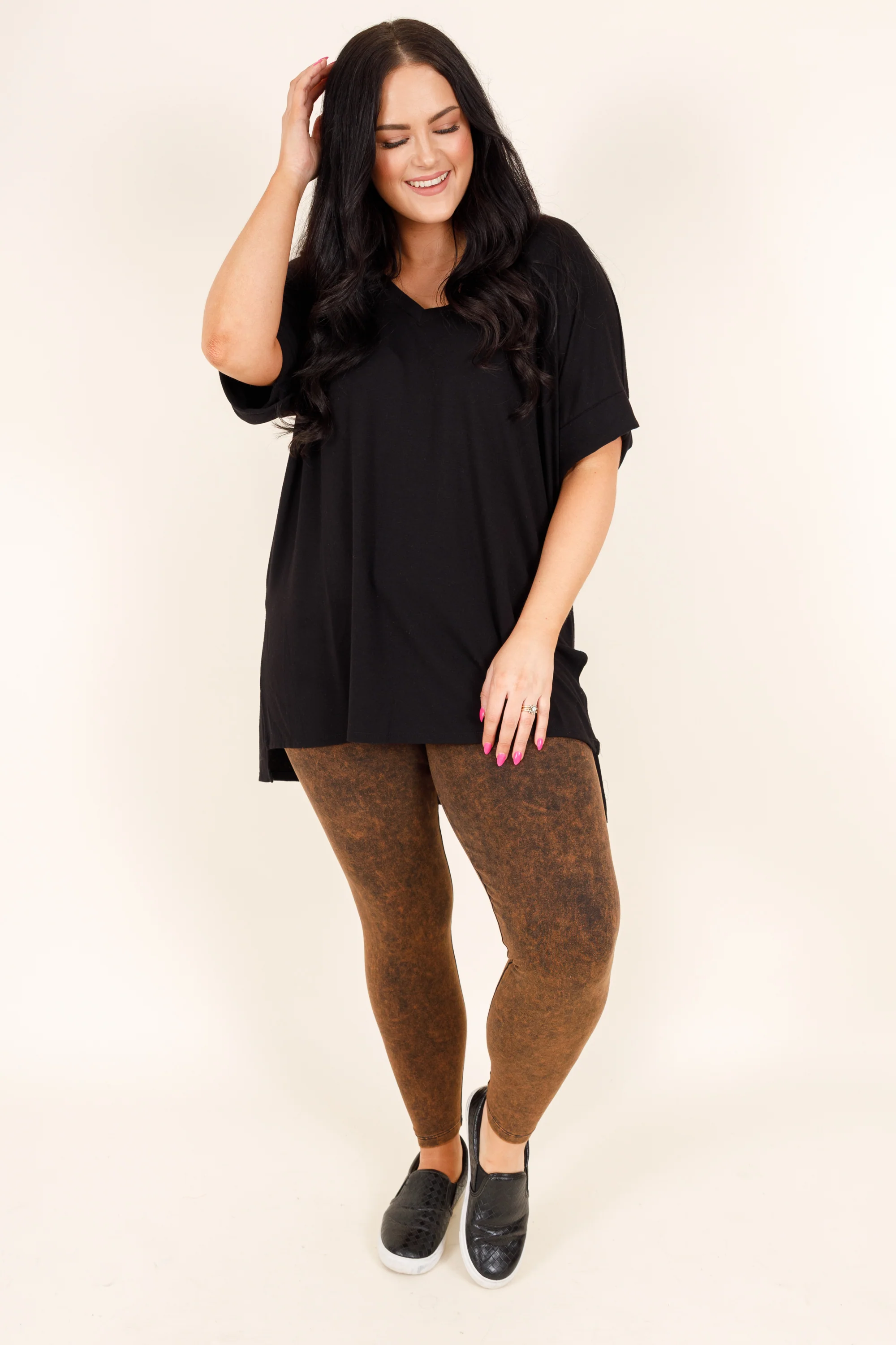 Well Worth It Mineral Wash Leggings, Americano - Giverhouse