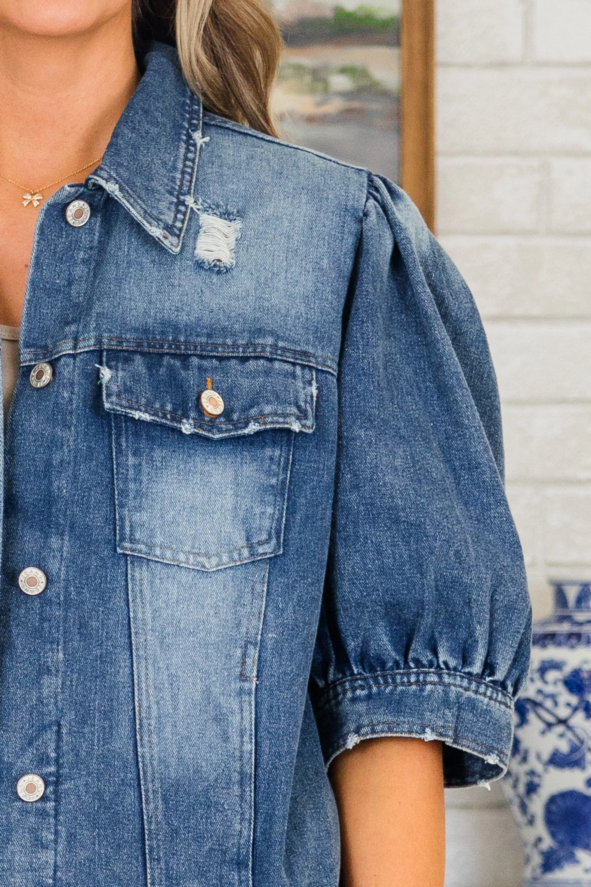 My Candy Rain Denim Jacket, Washed Denim - Giverhouse