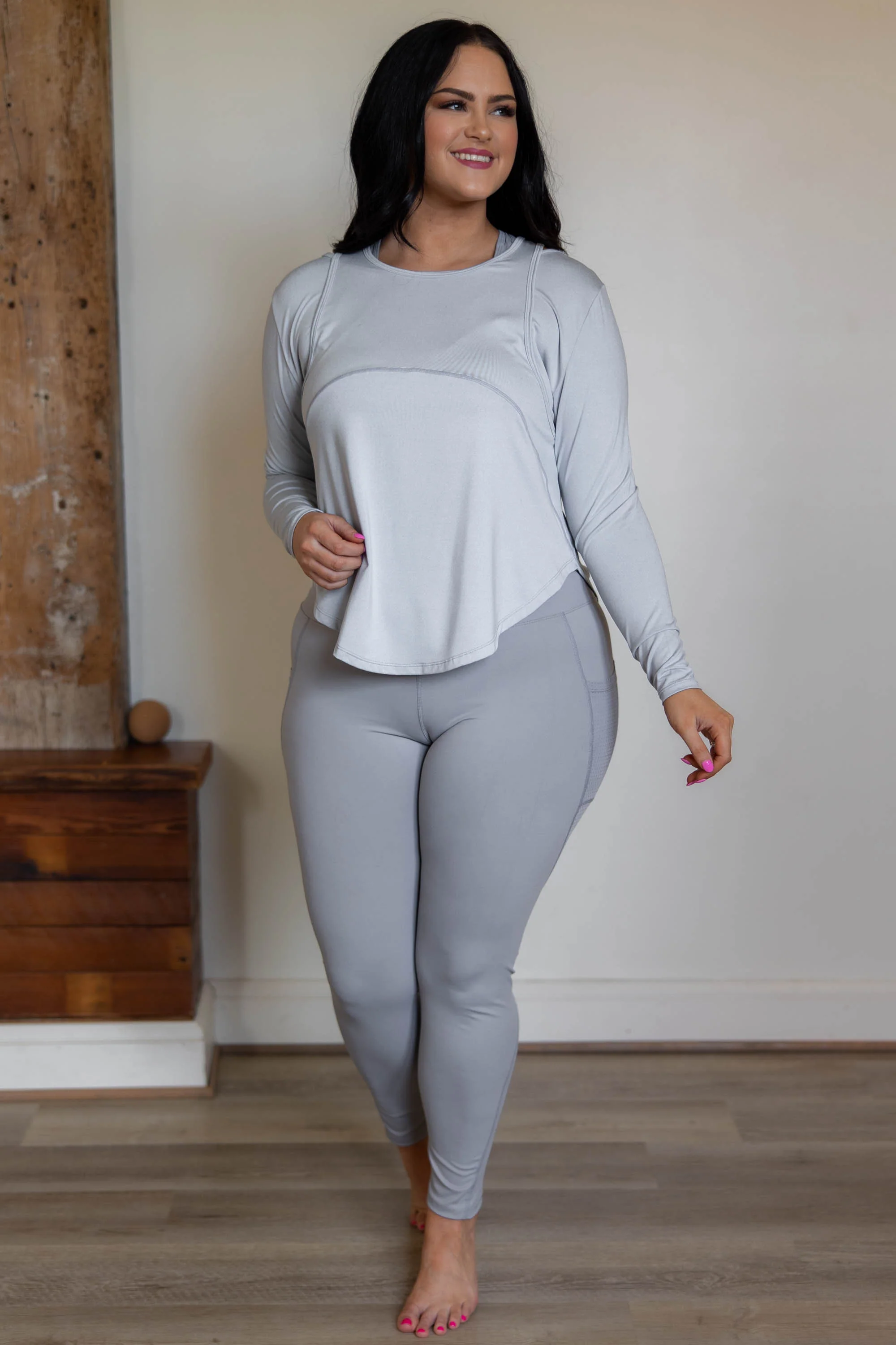 Seizing The Day Active Top, Slate - Giverhouse