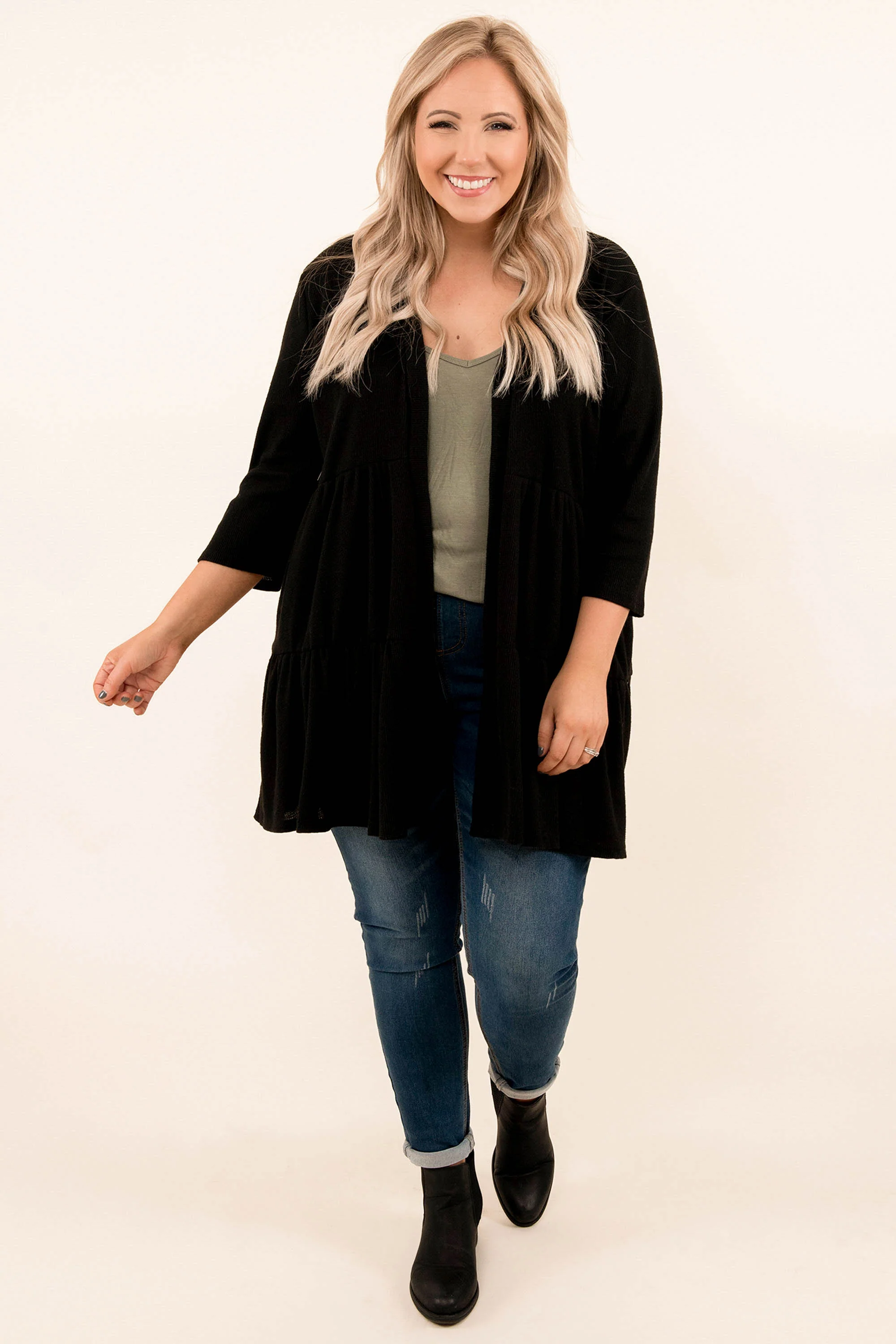 Take On The World Cardigan, Black - Giverhouse
