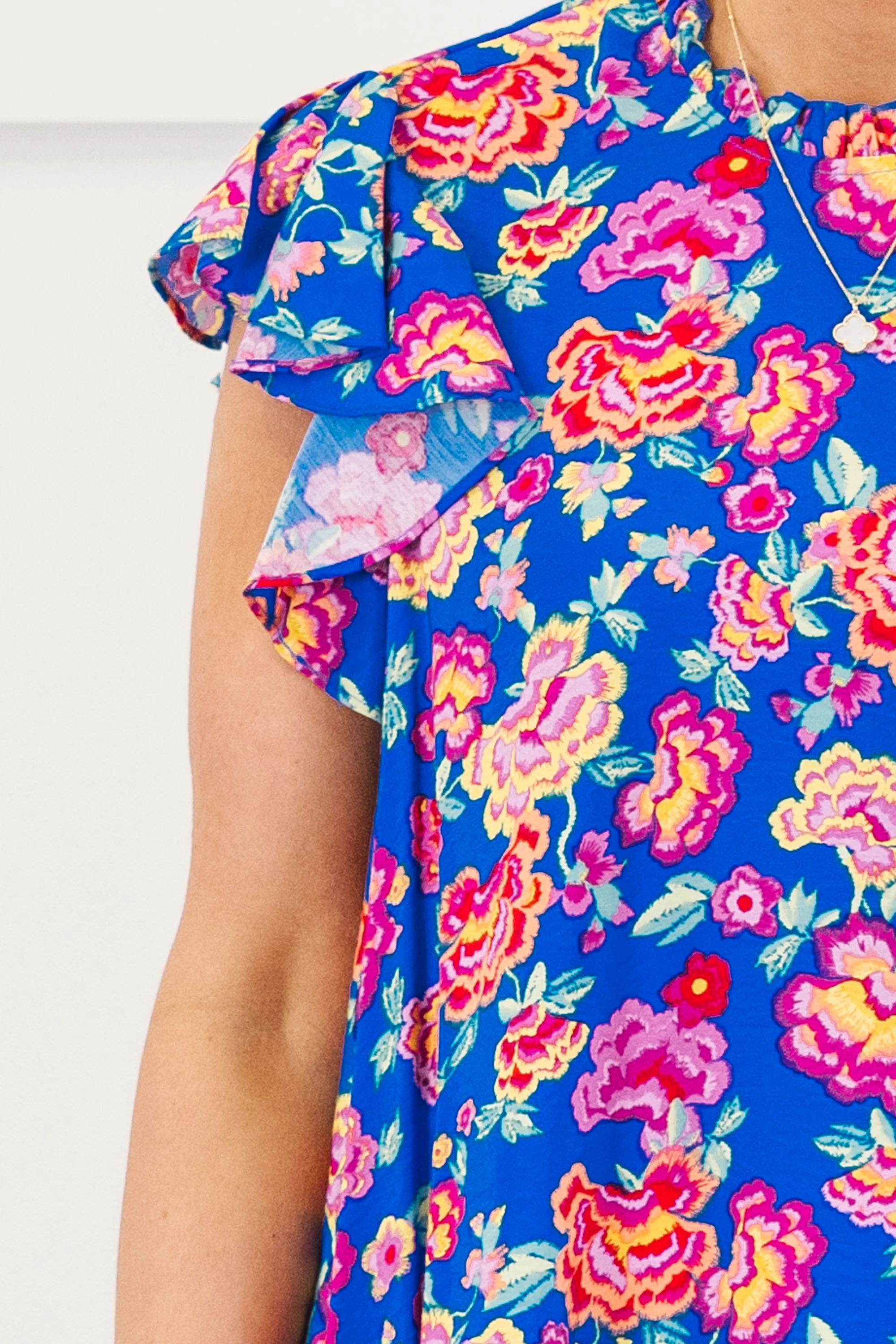 Bloom Boldly Top, Royal Blue - Giverhouse