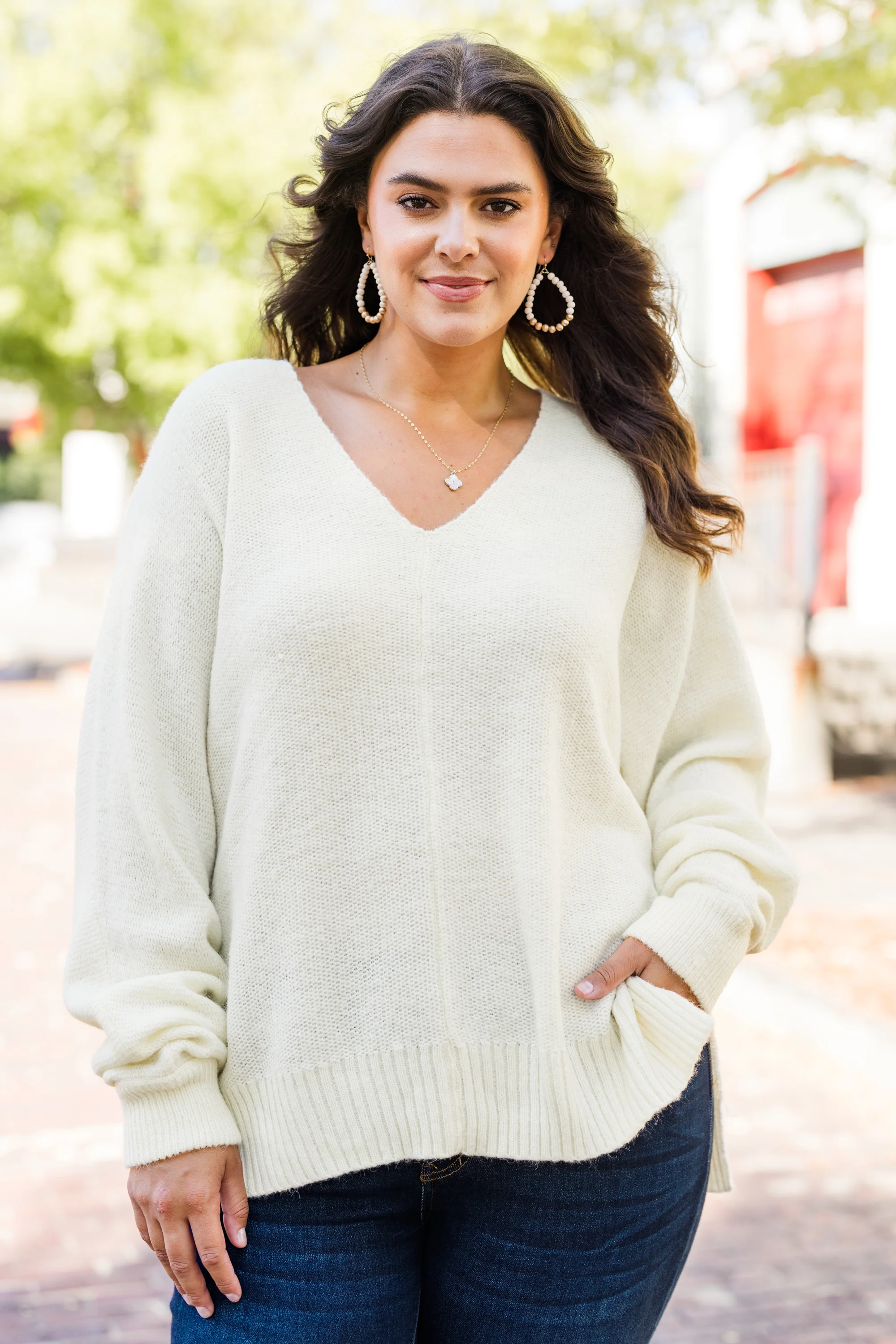 Hanging Around Sweater, Cream - Giverhouse