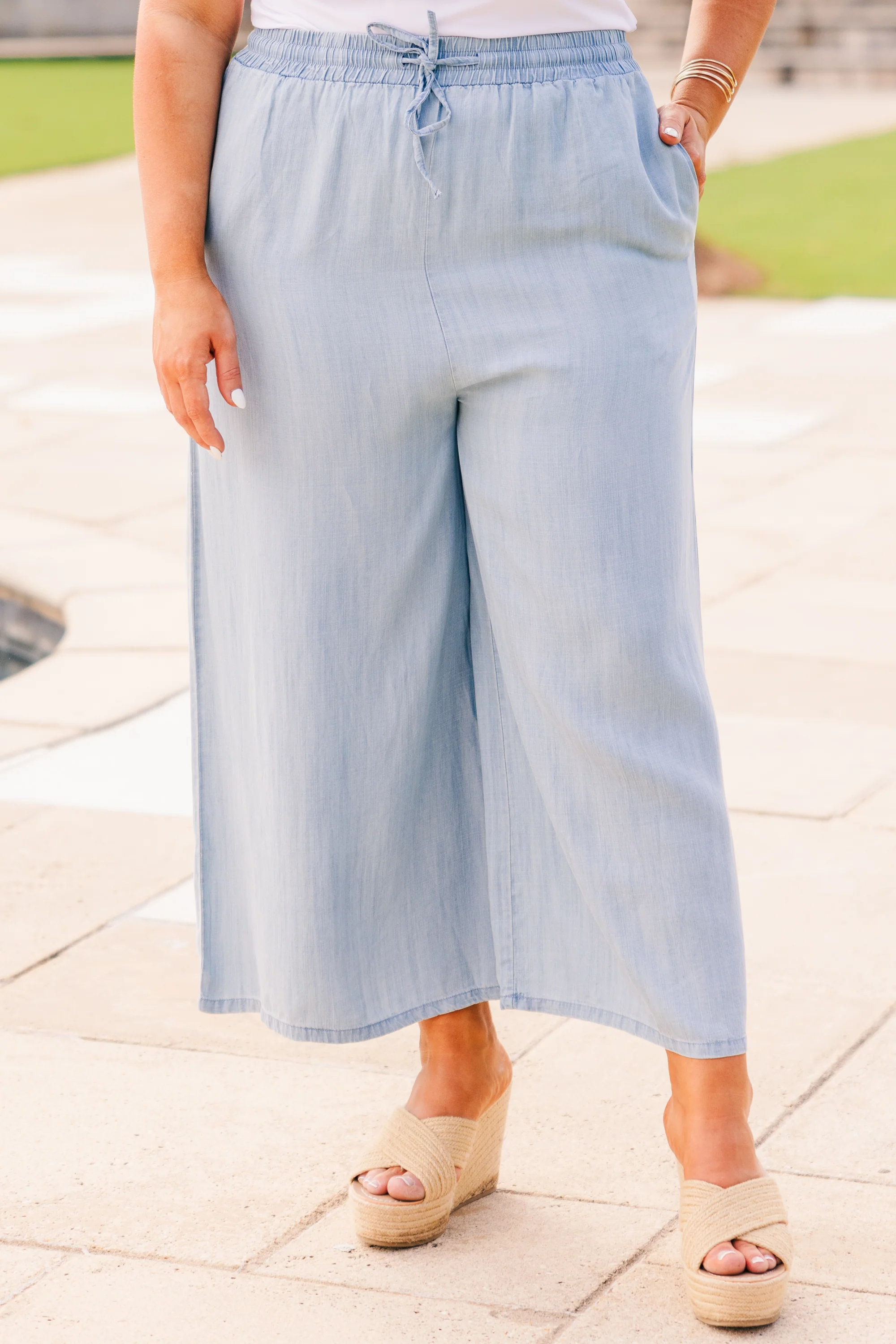 Float In The Wind Pants, Light Denim - Giverhouse