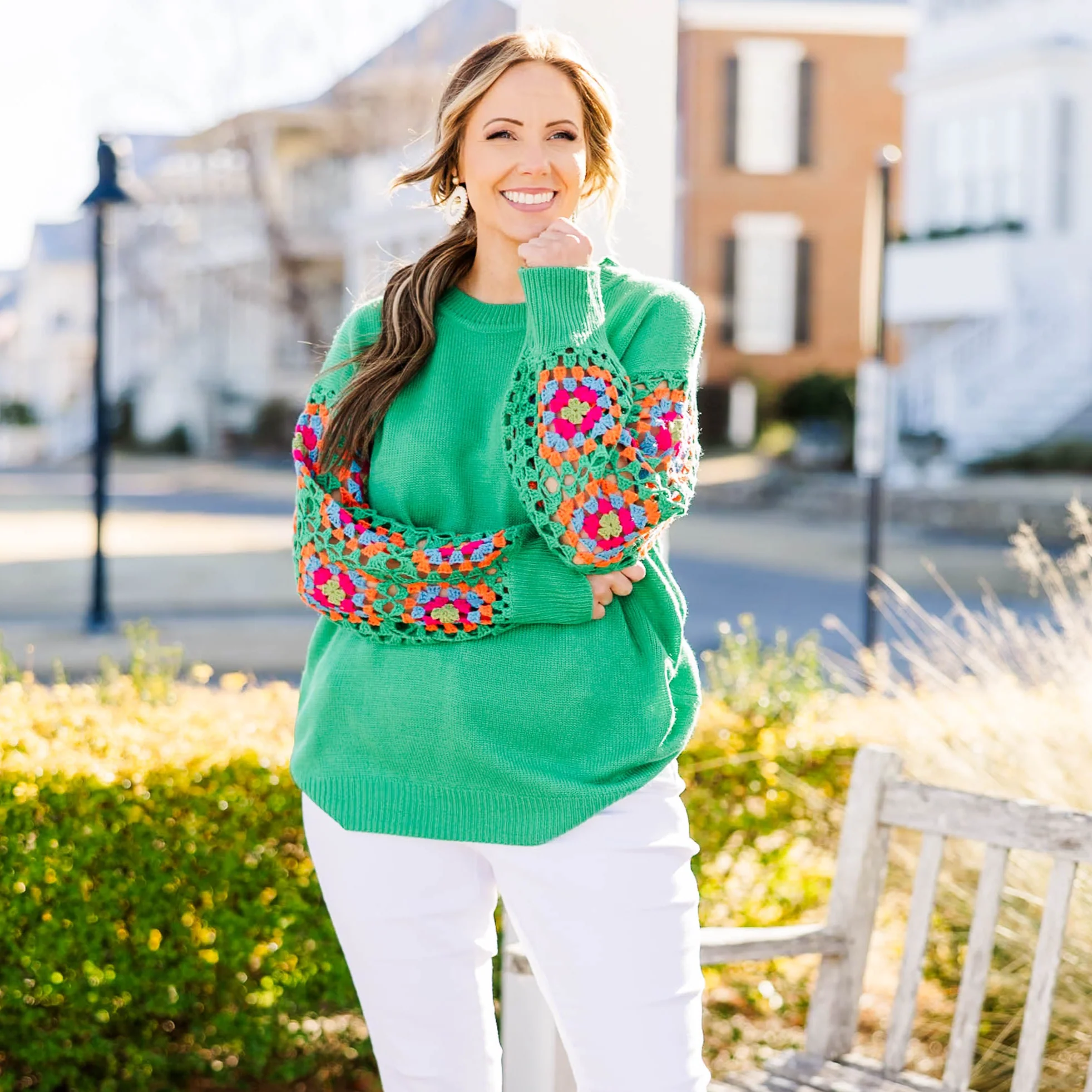 Queen of Peace Sweater, Kelly Green - Giverhouse