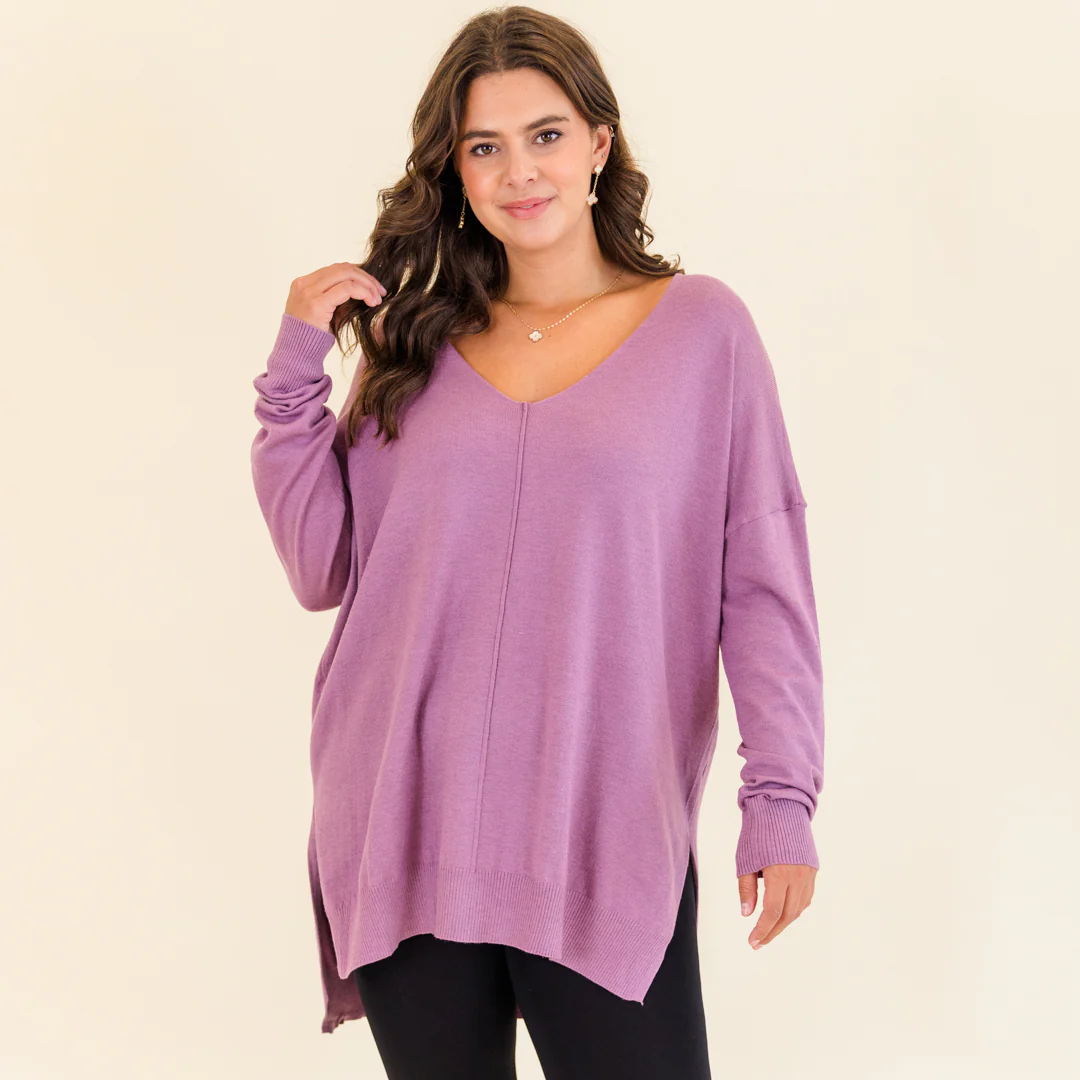 Miss Who I Was Sweater, Lilac Grey - Giverhouse