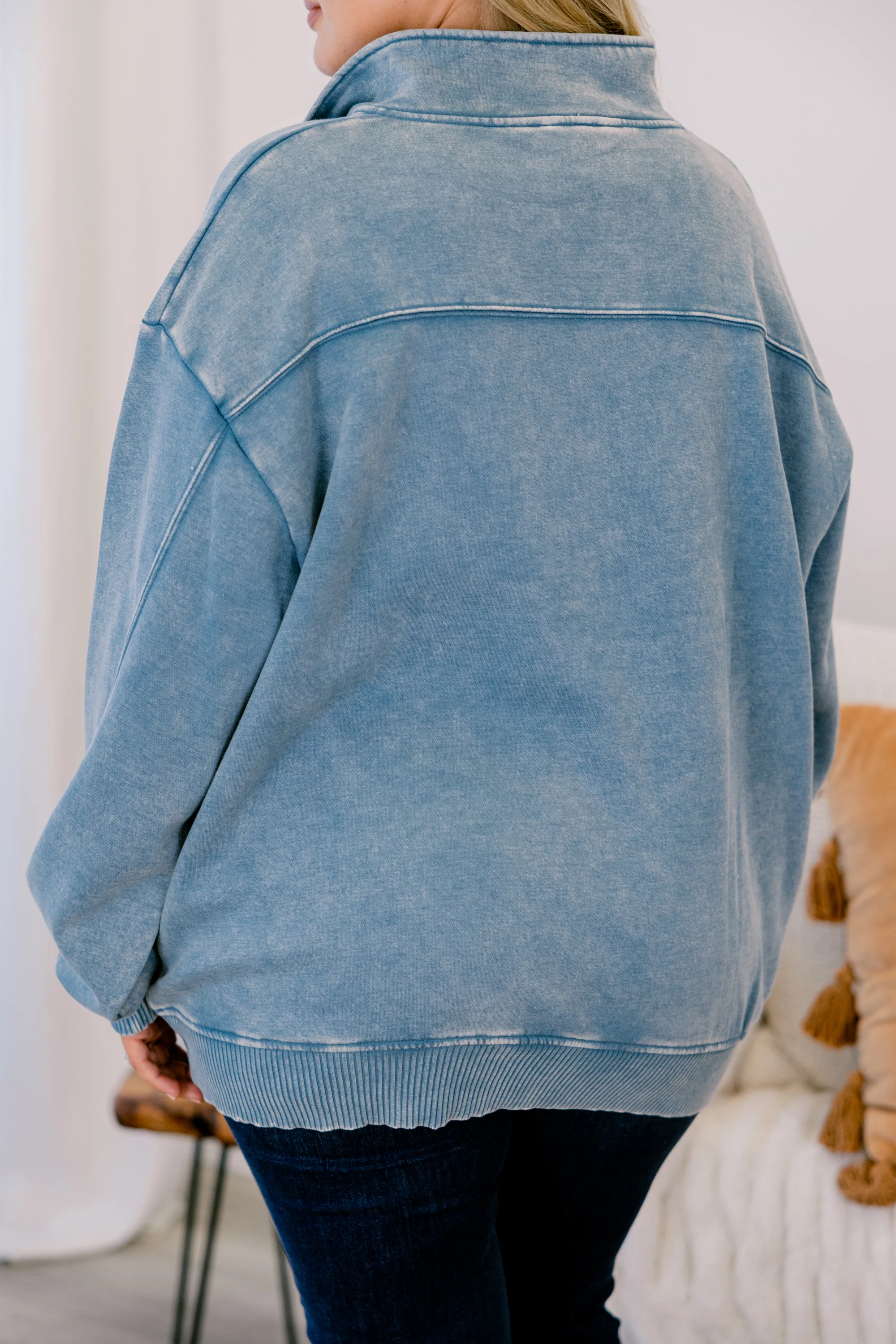 Time To Tell Pullover, Blue Grey - Giverhouse