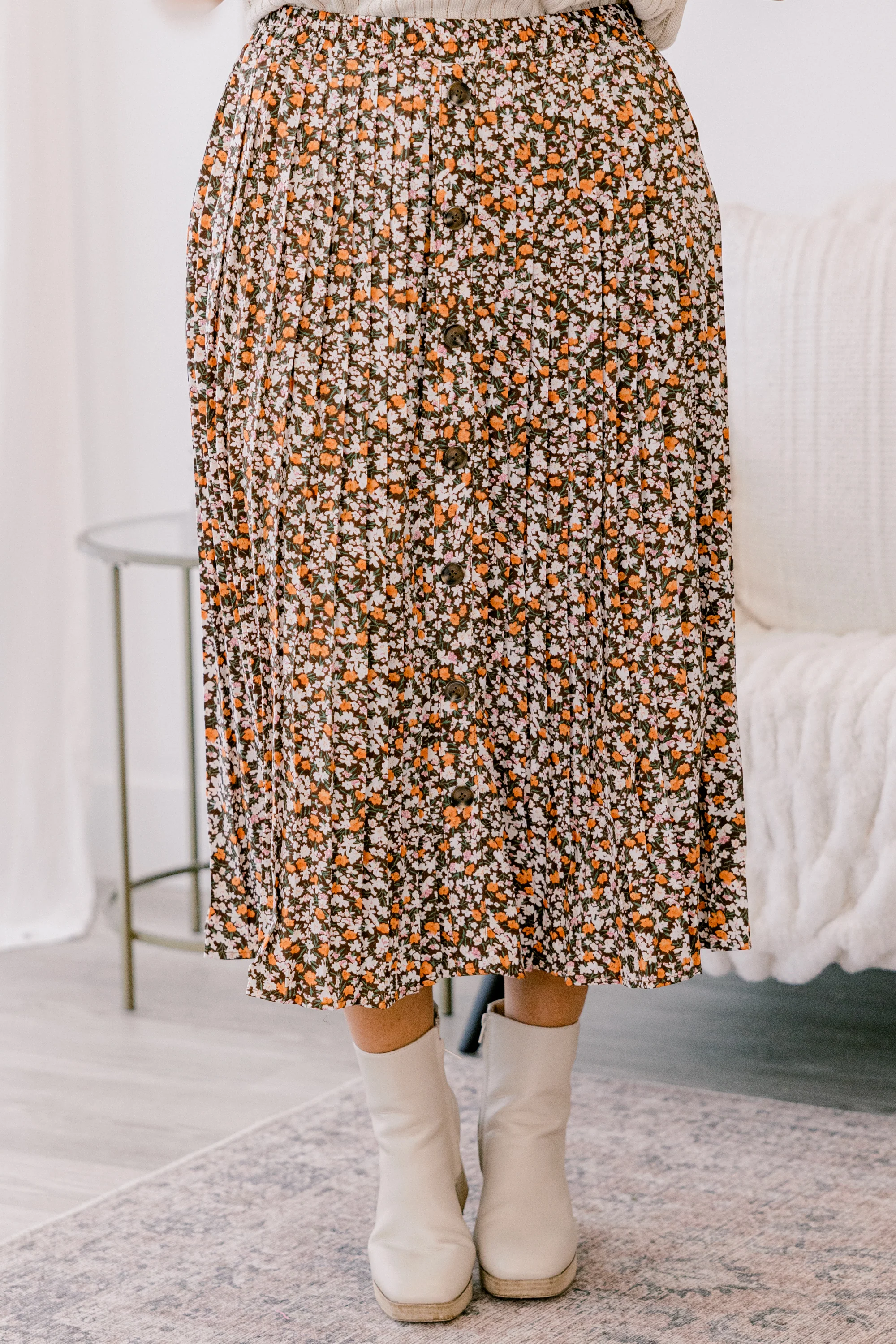 Never A Bad Day Skirt, Brown - Giverhouse