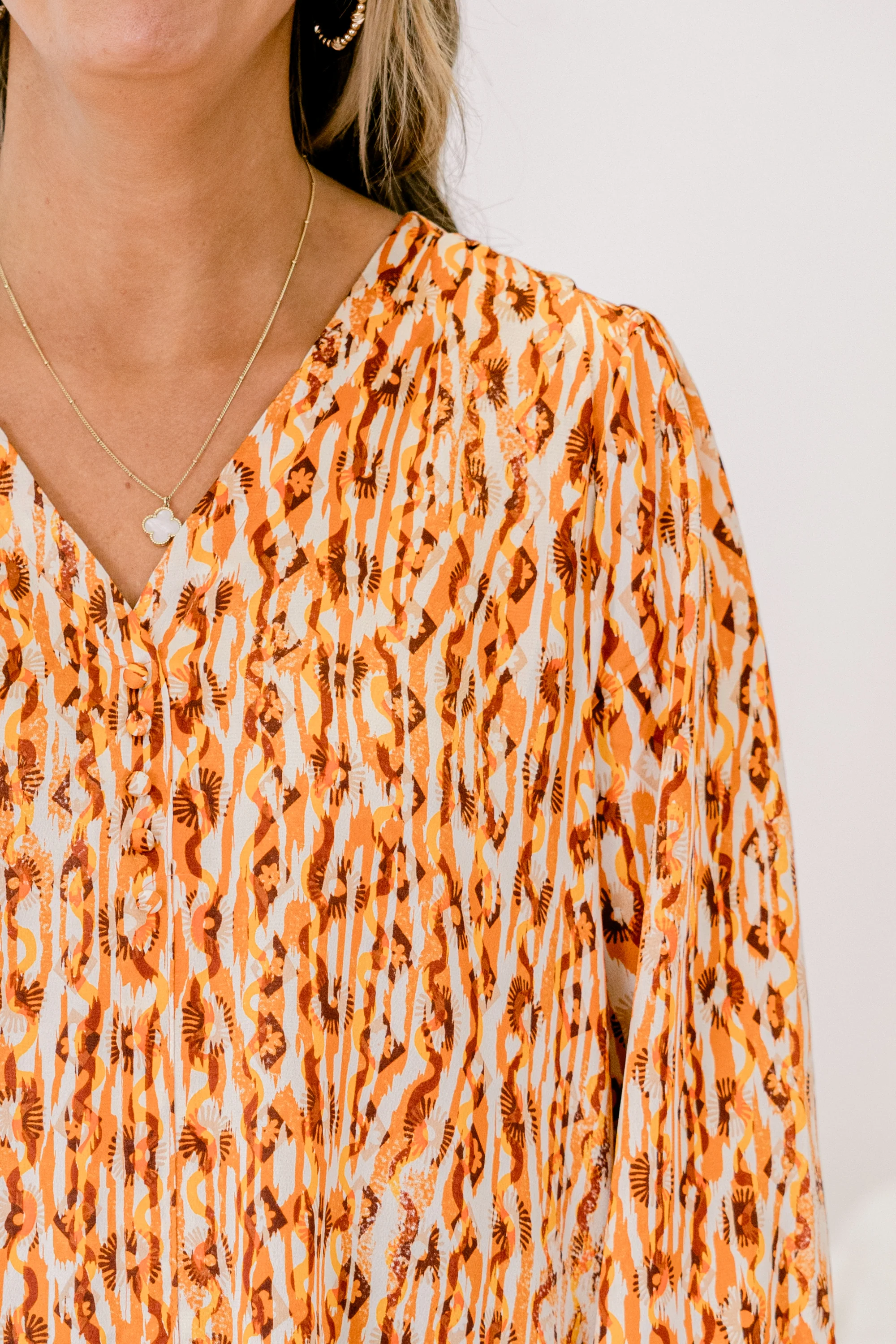 Timeless Flow Top, Mustard Multi - Giverhouse