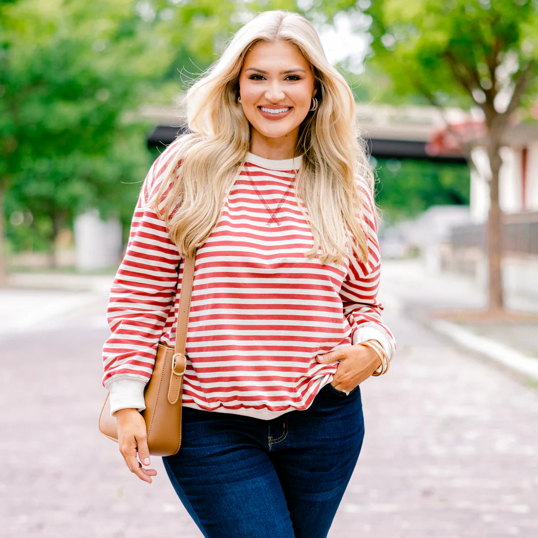 Over My Heart Pullover, Rust - Giverhouse