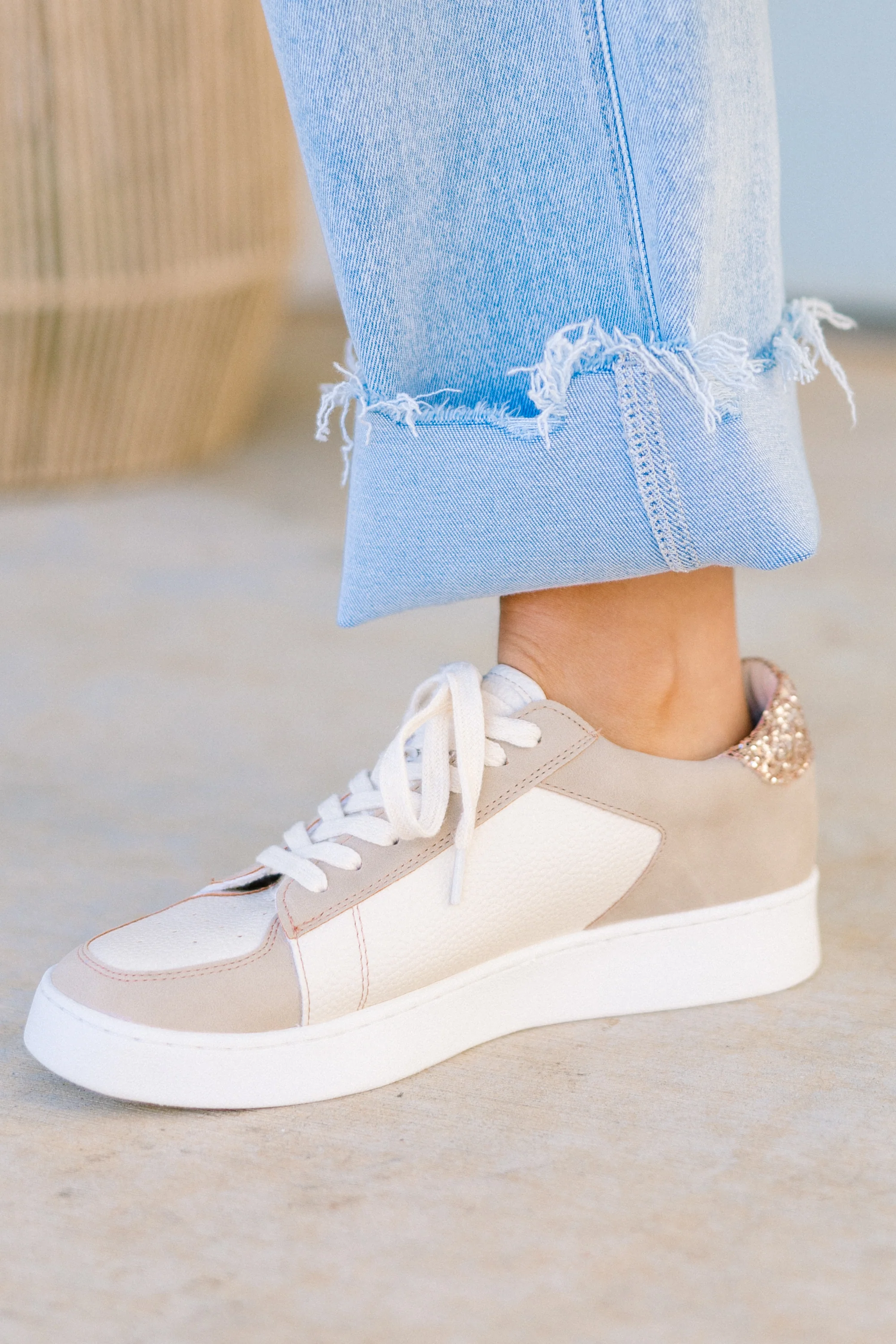 Take The Chance Sneakers, Gold - Giverhouse