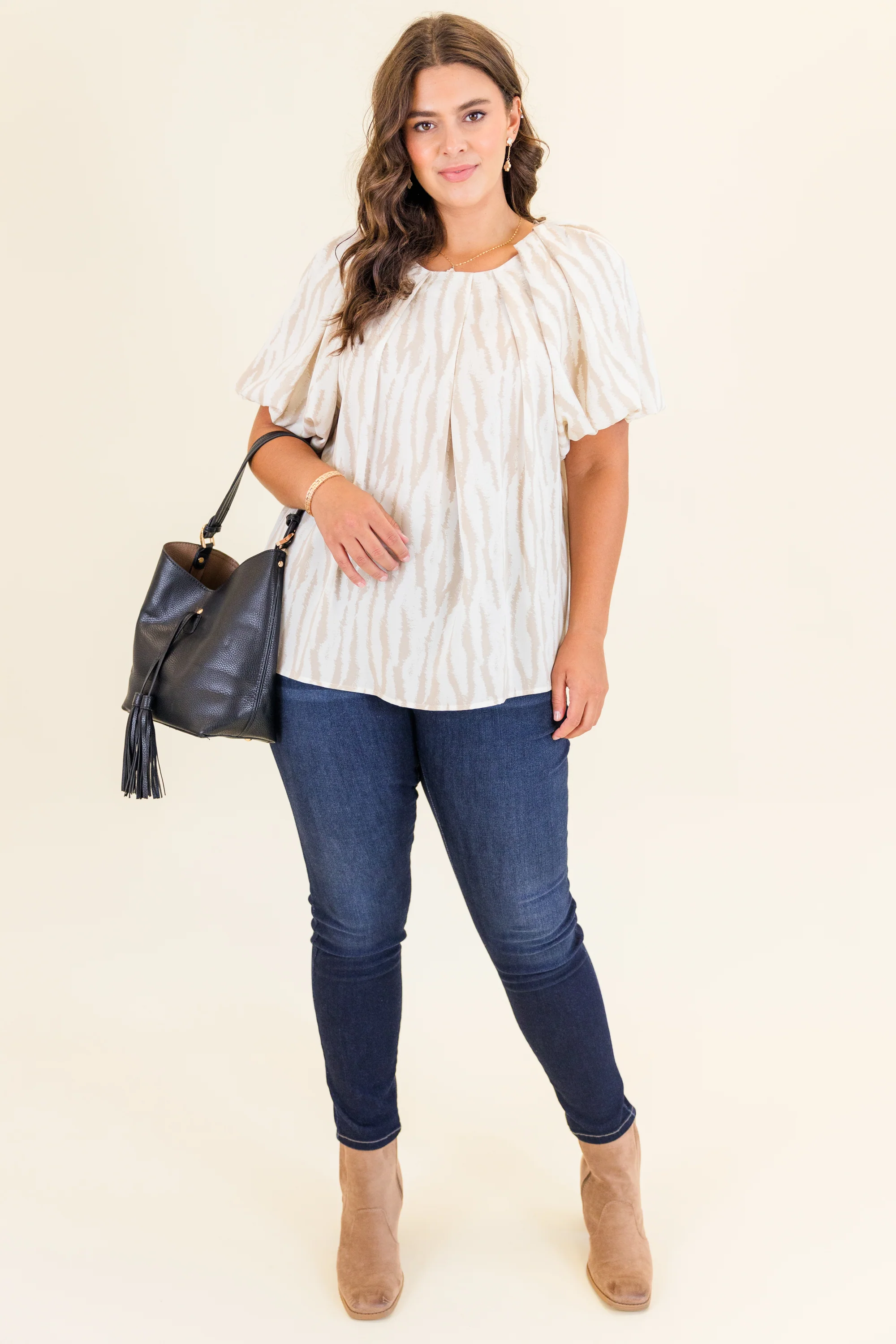 Misty Breeze Top, Taupe - Giverhouse