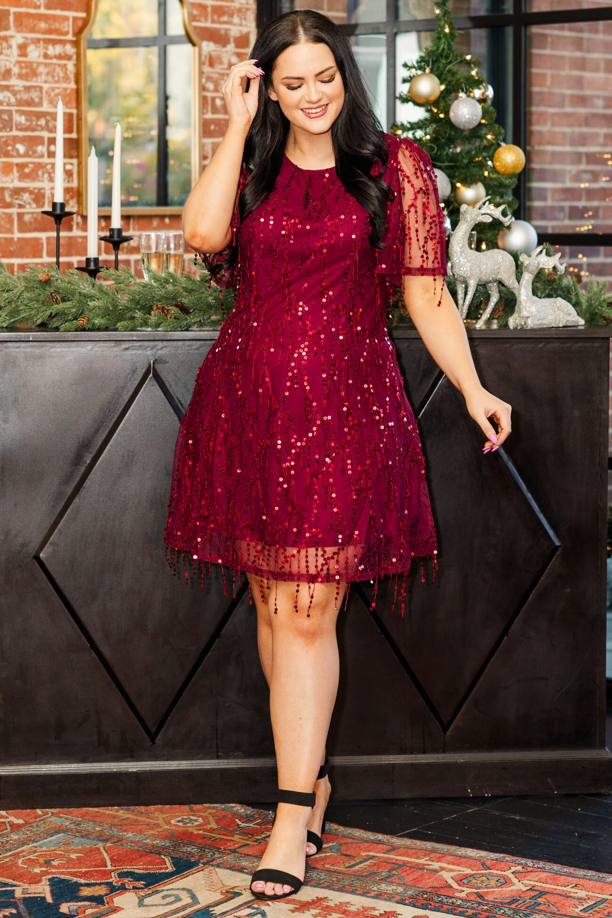 Make You Feel My Love Dress, Wine - Giverhouse