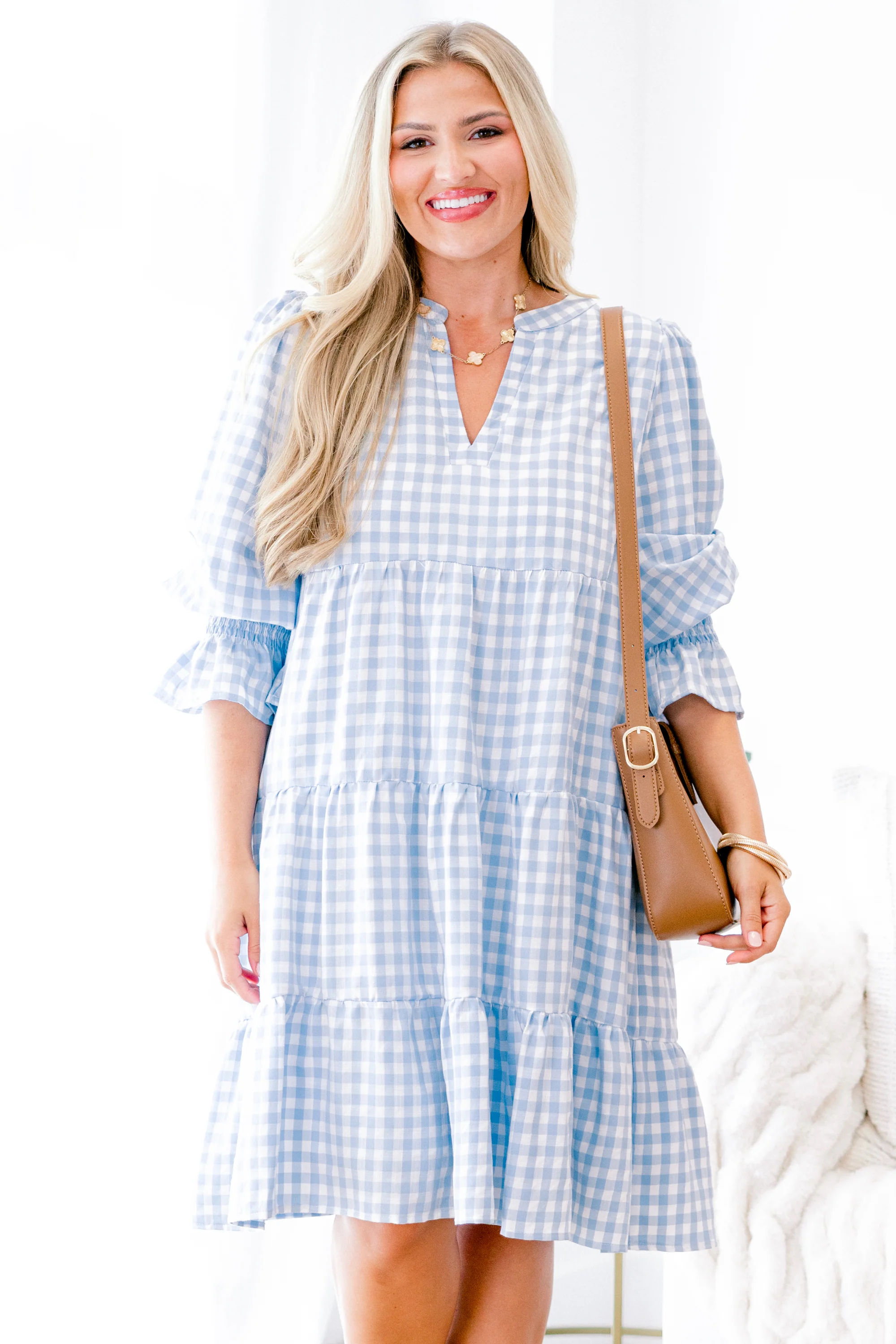 What You Know Dress, Blue Gingham - Giverhouse