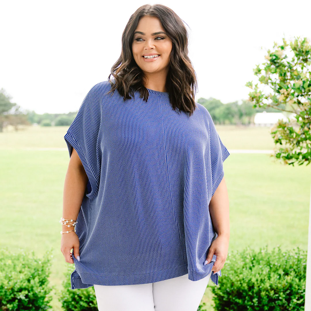 All About Knits Top, Dark Blue - Giverhouse