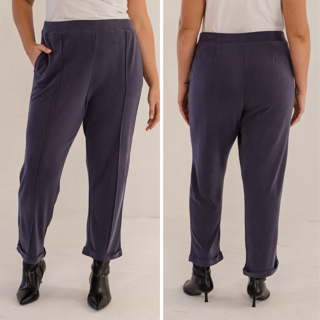Chloe Pintuck Taper Pant, Ink Navy - Giverhouse