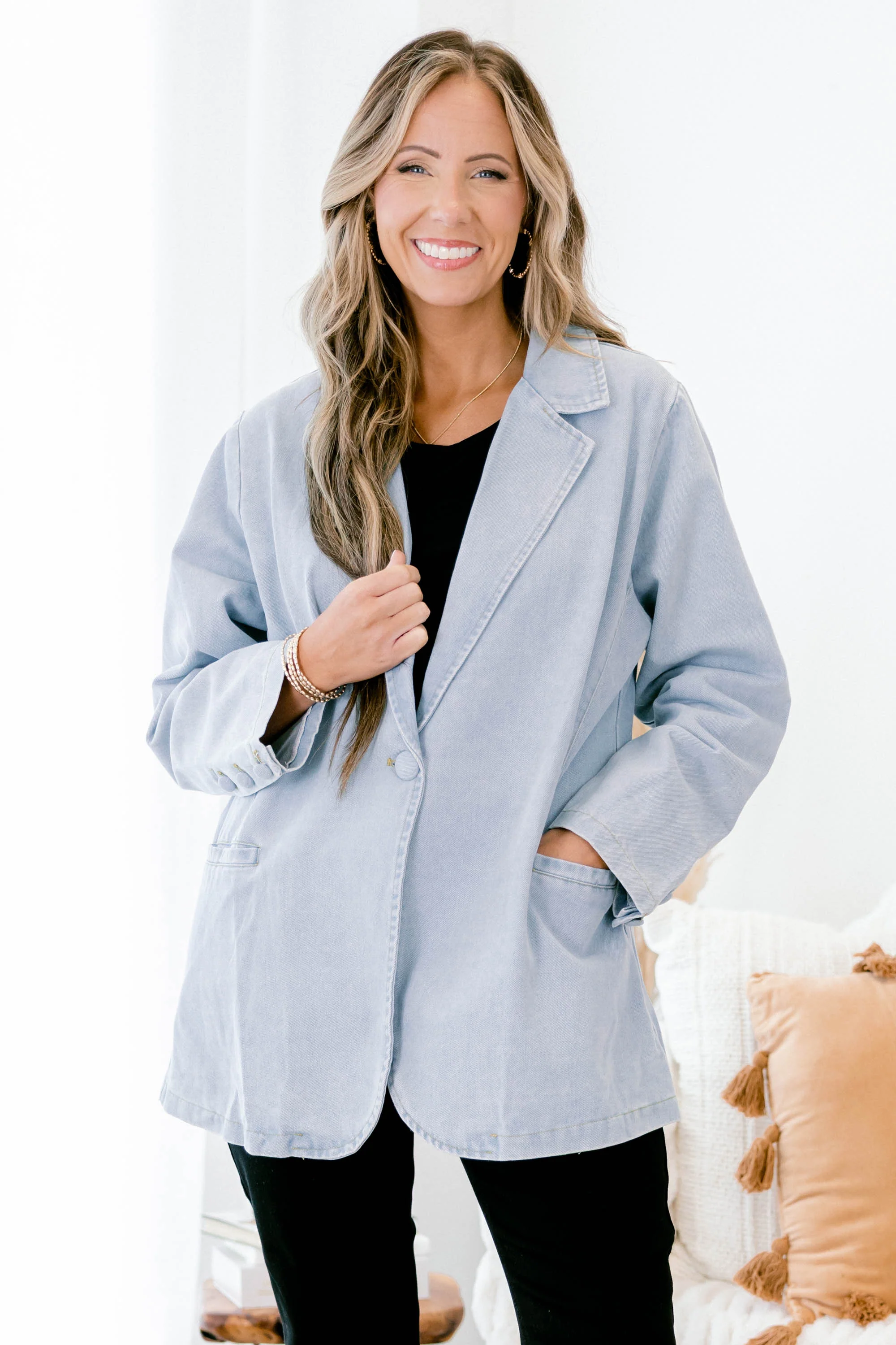 Pure Joy Blazer, Blue - Giverhouse