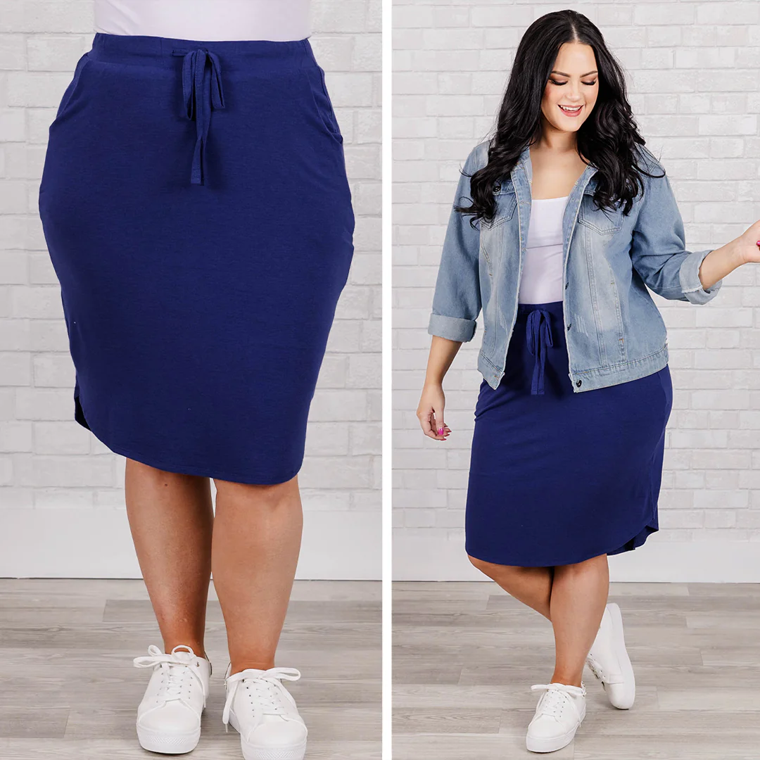 Nice And Comfortable Skirt, Light Navy - Giverhouse