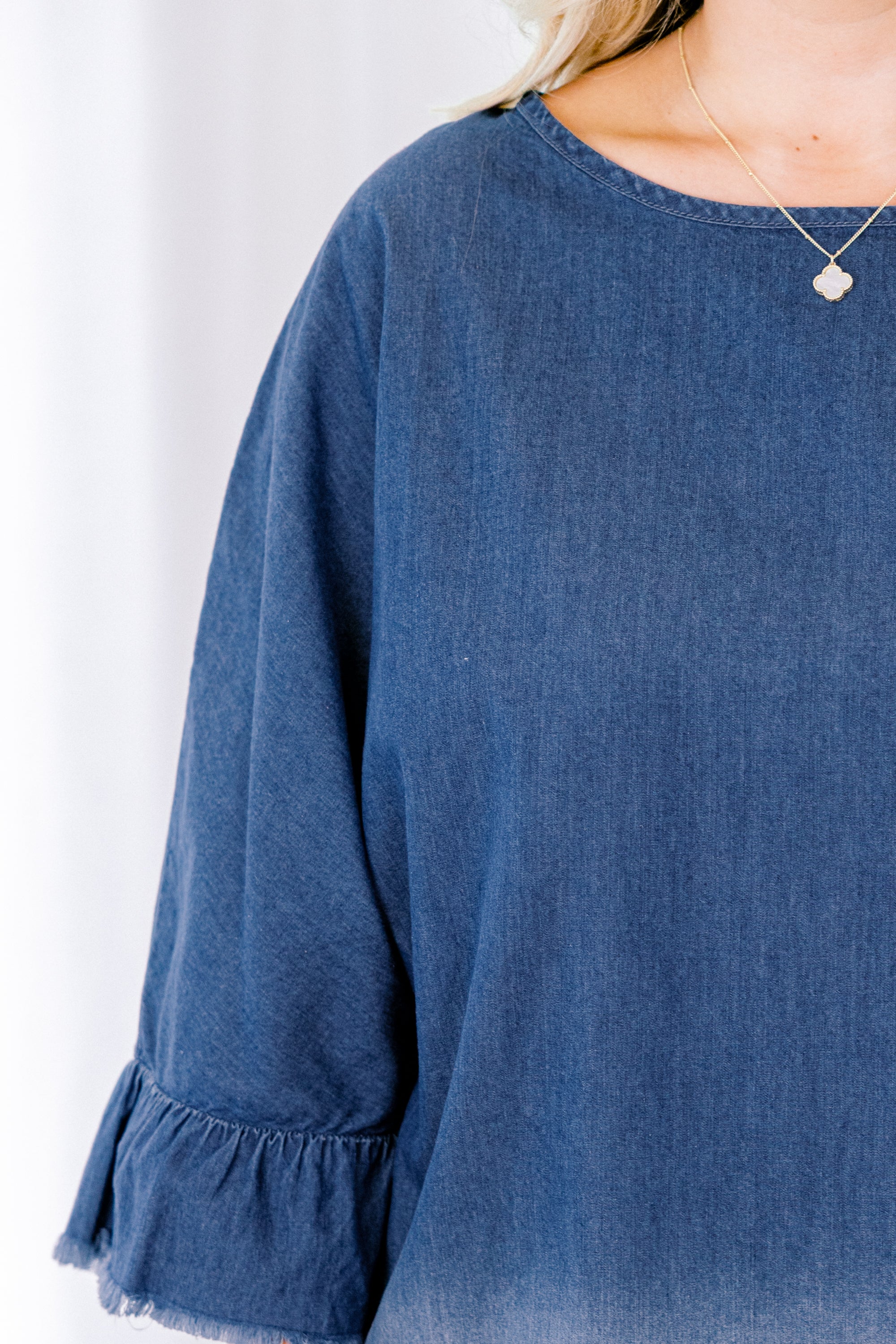 Momma Said Top, Denim - Giverhouse