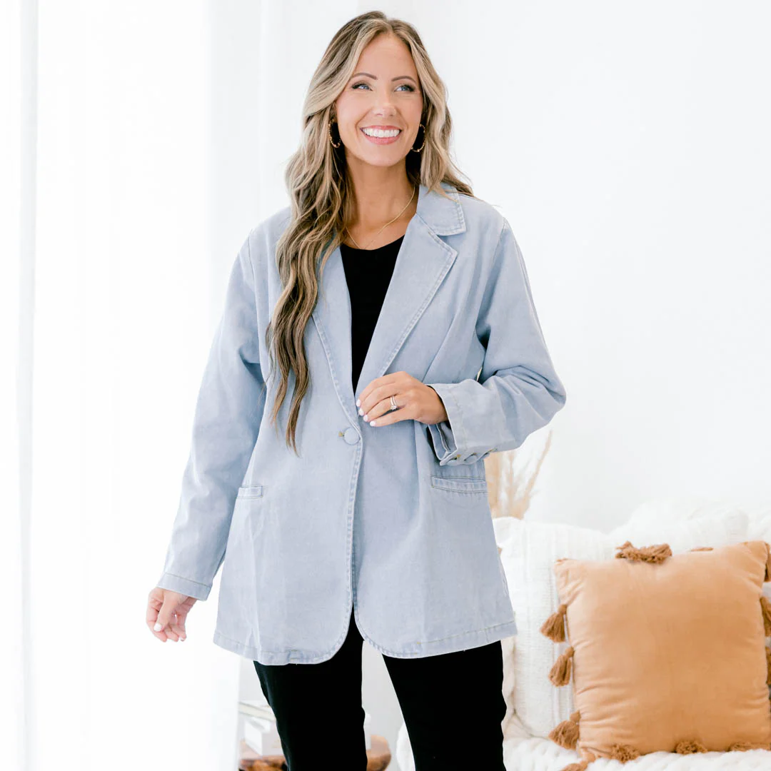 Pure Joy Blazer, Blue - Giverhouse