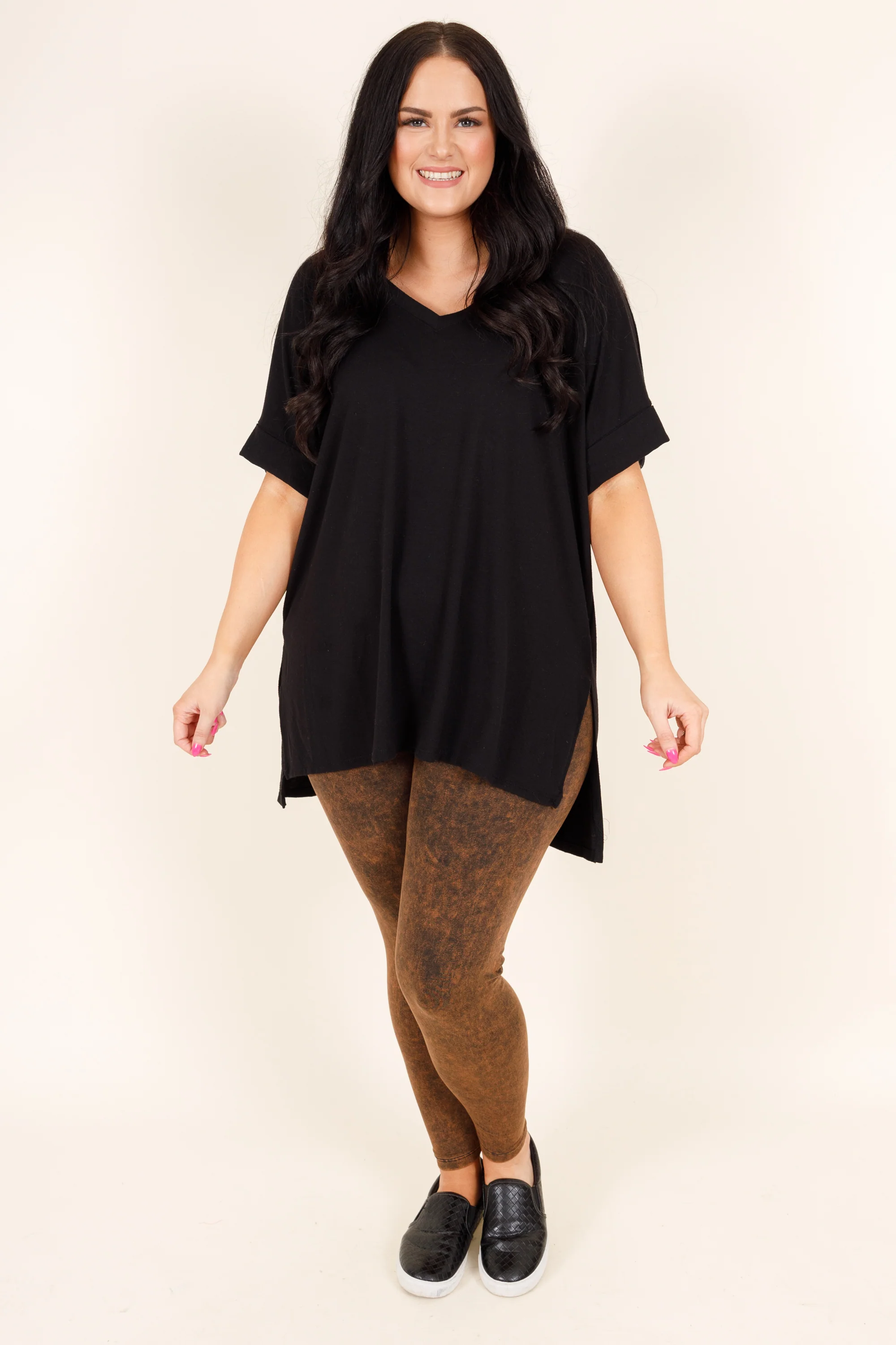 Well Worth It Mineral Wash Leggings, Americano - Giverhouse