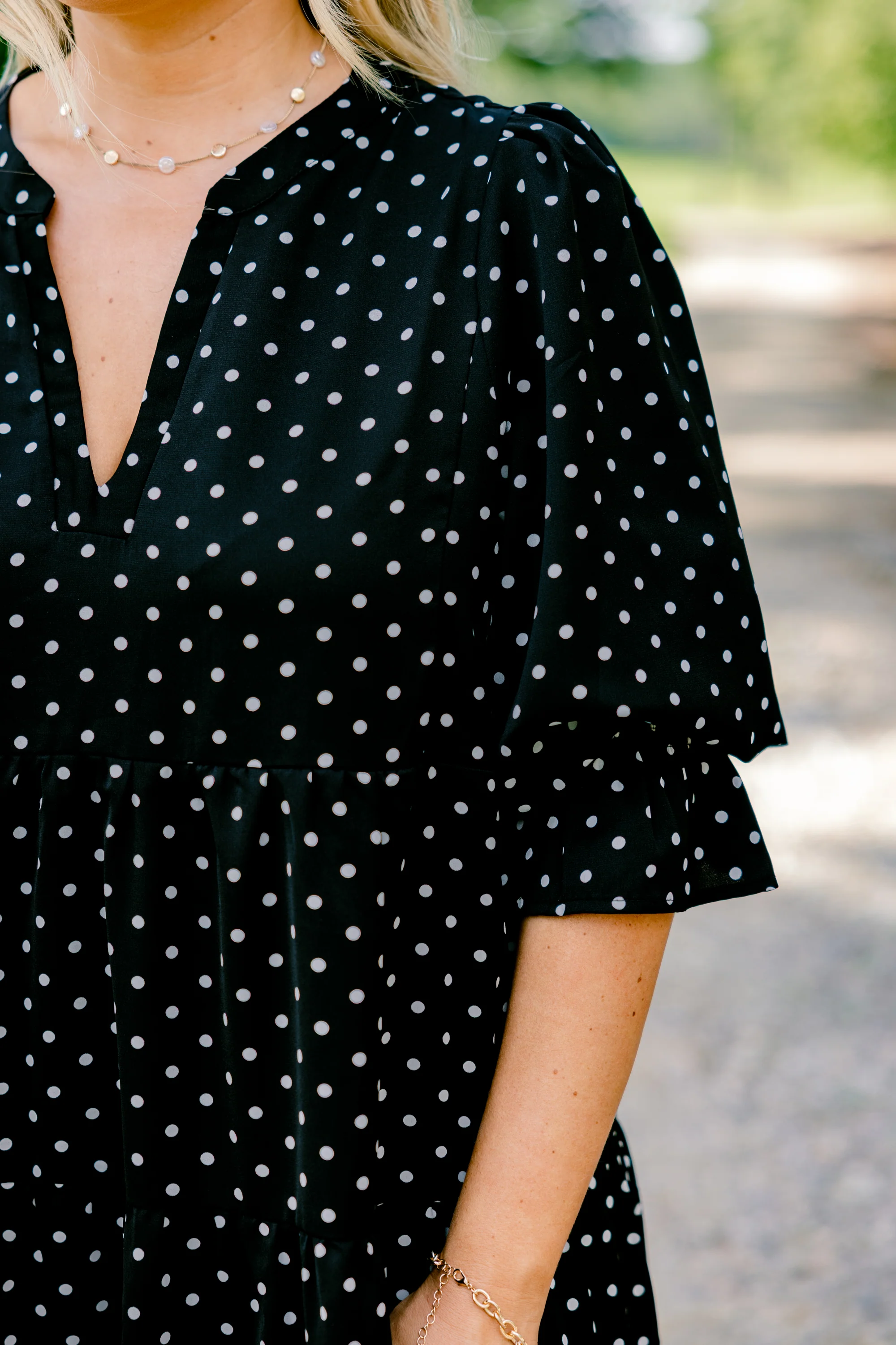 What You Know Dress, Black Polka Dot - Giverhouse