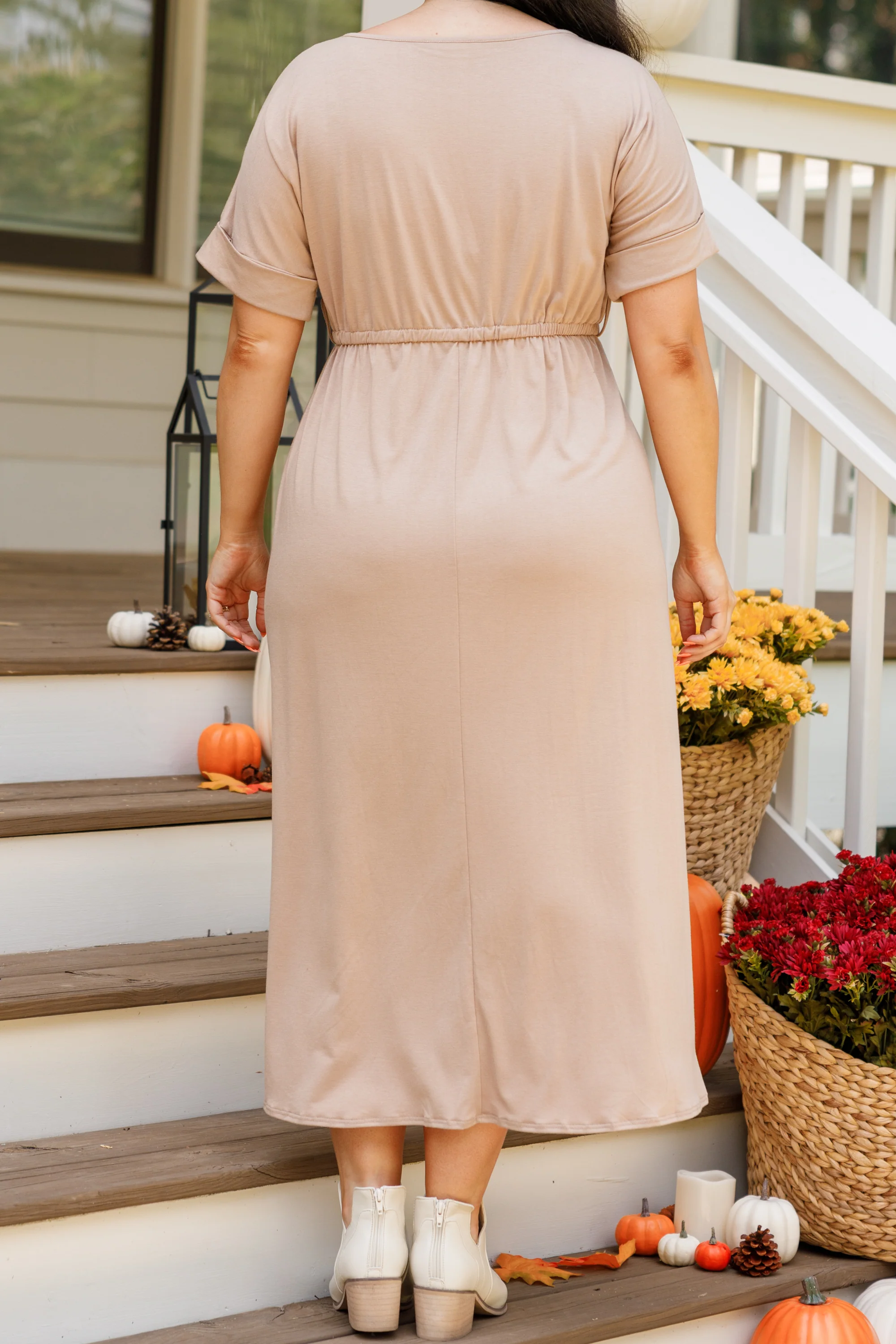 I'm Speechless Dress, Taupe - Giverhouse