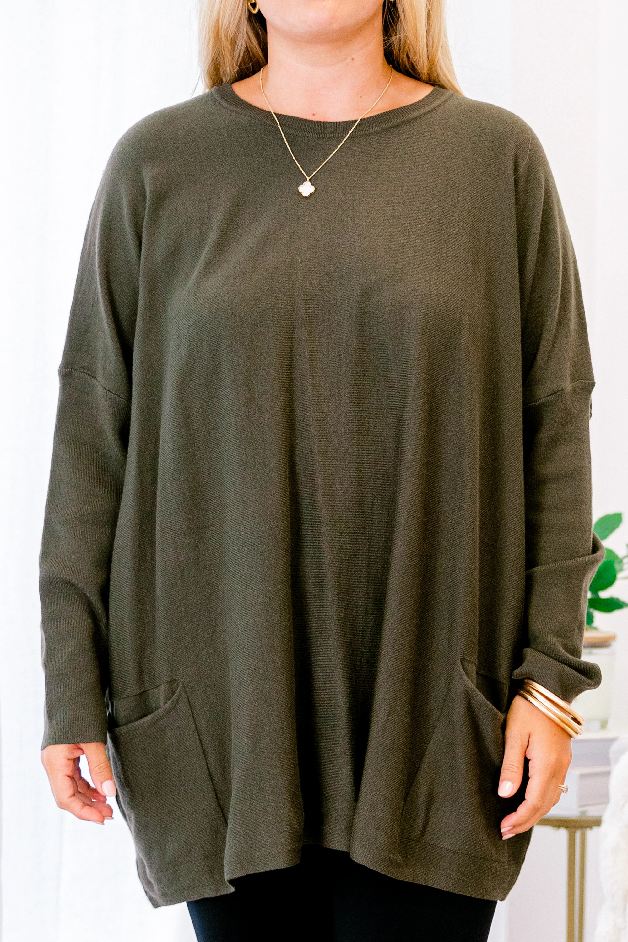 Snow Whispers Tunic, Olive - Giverhouse