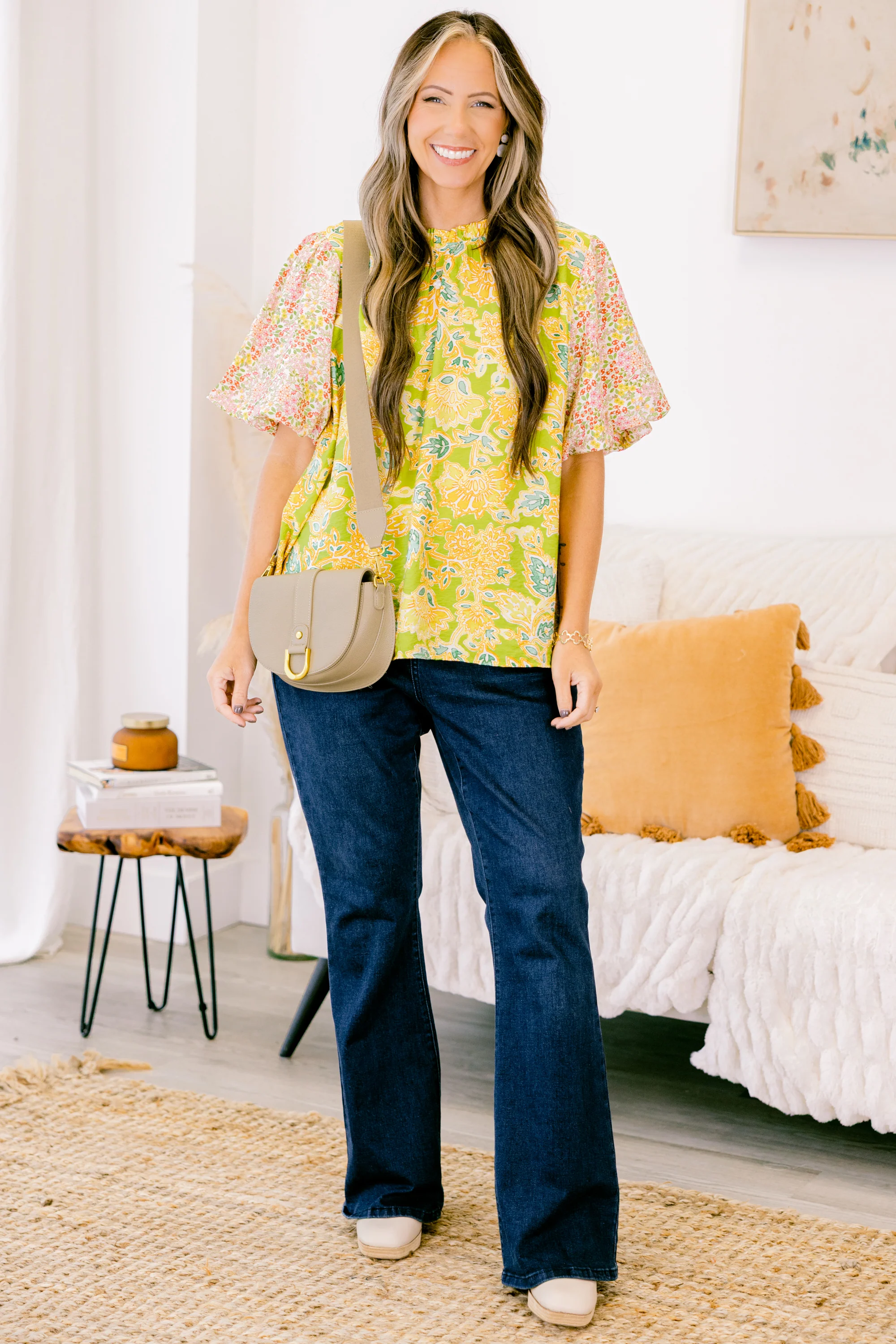 Lily Blossom Top, Green - Giverhouse