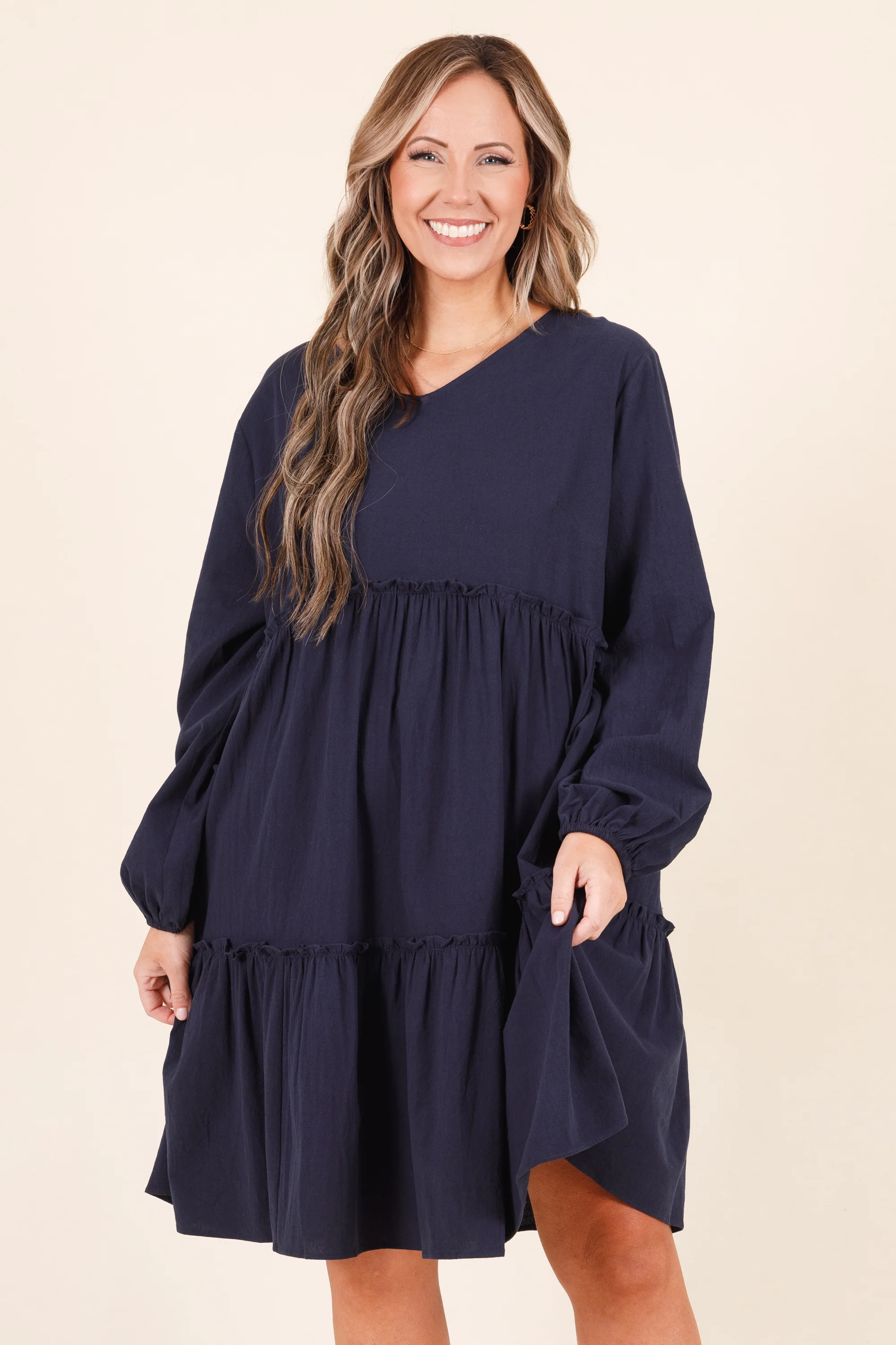 Charming Grace Dress, Navy - Giverhouse