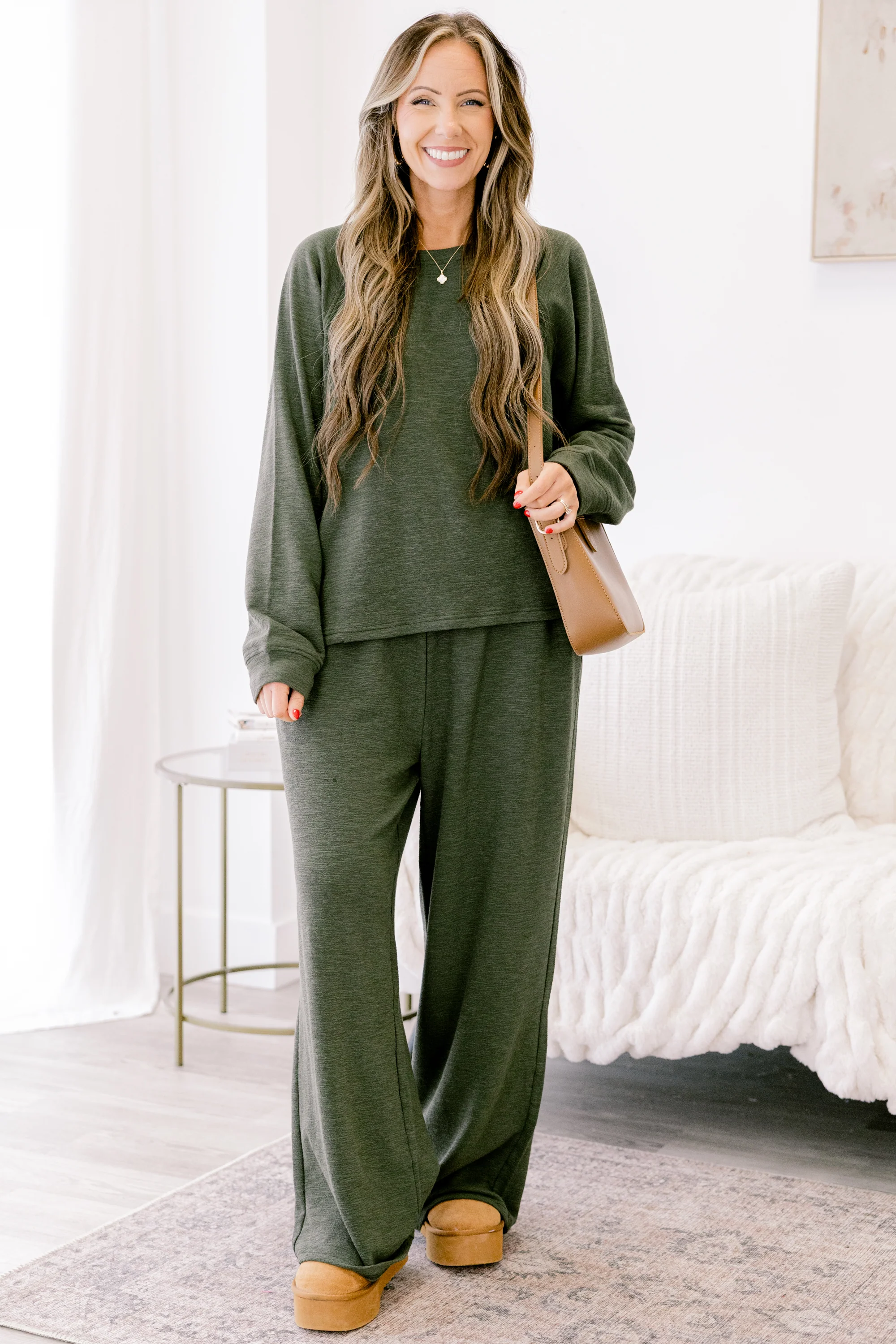 Lazy Saturday Nights Set, Dark Olive - Giverhouse