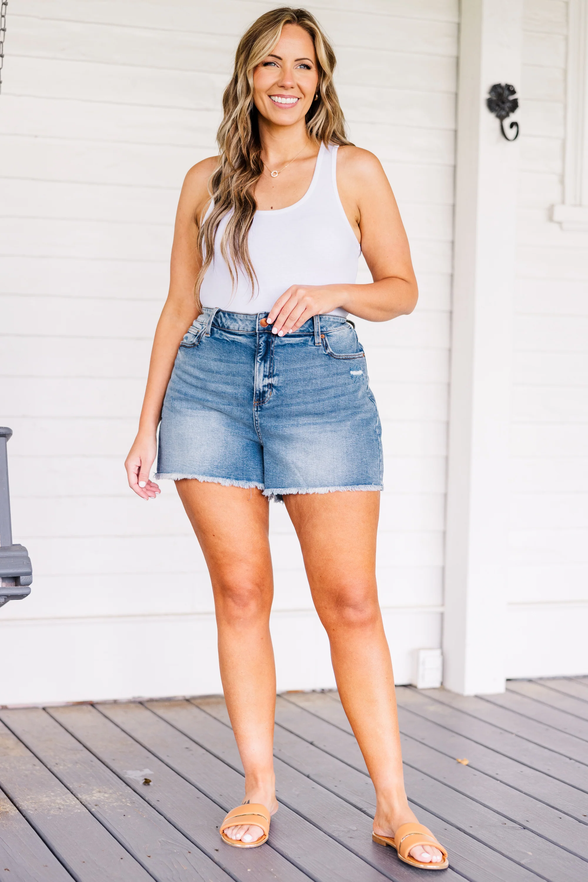 Long Weekend Ahead Jean Shorts, Medium Wash - Giverhouse