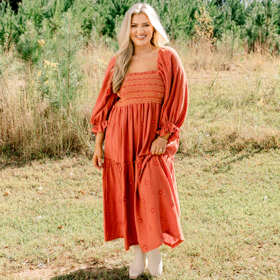 Wildflower Wonder Dress, Rust - Giverhouse