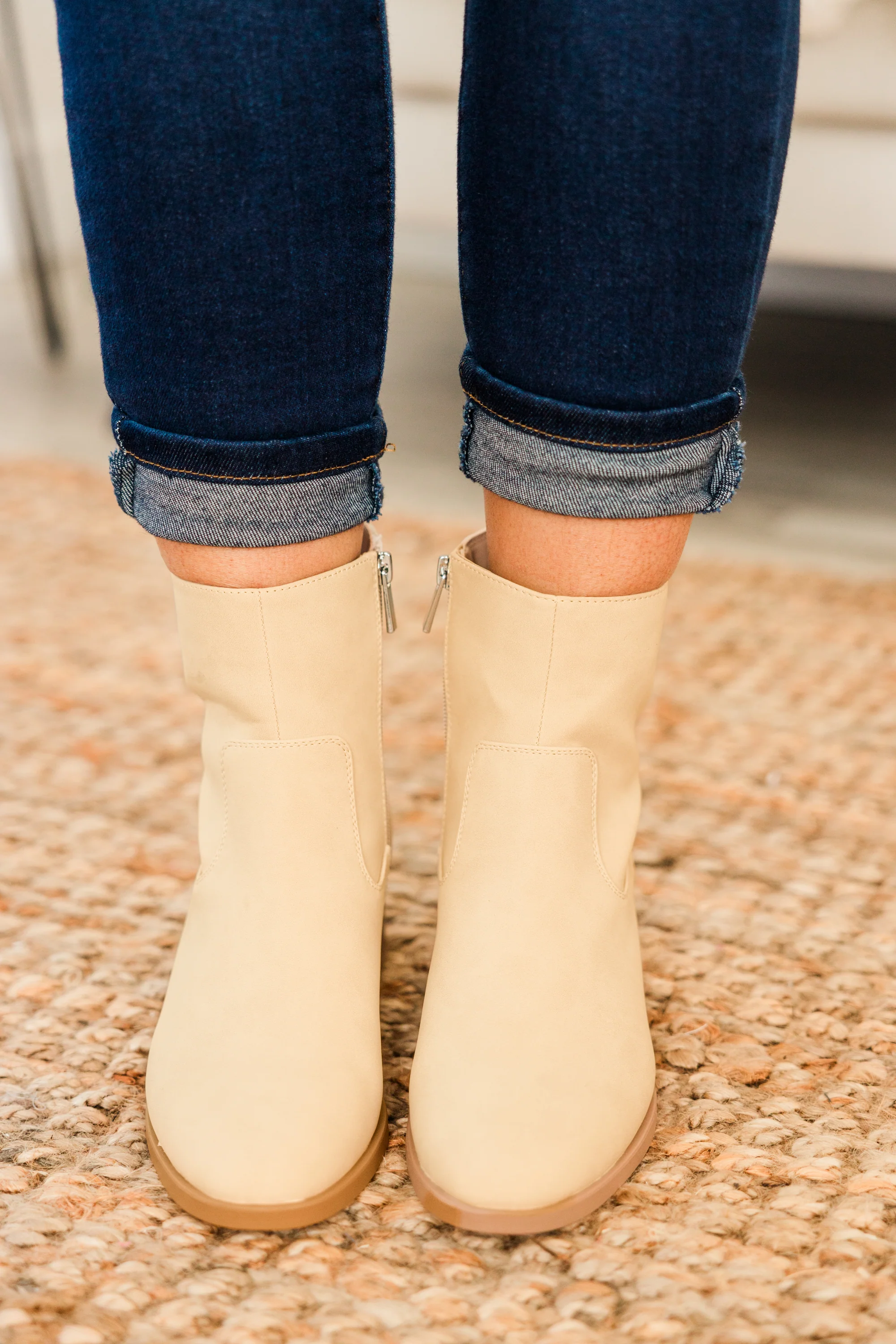 Sapphire Twilight Booties, Beige - Giverhouse