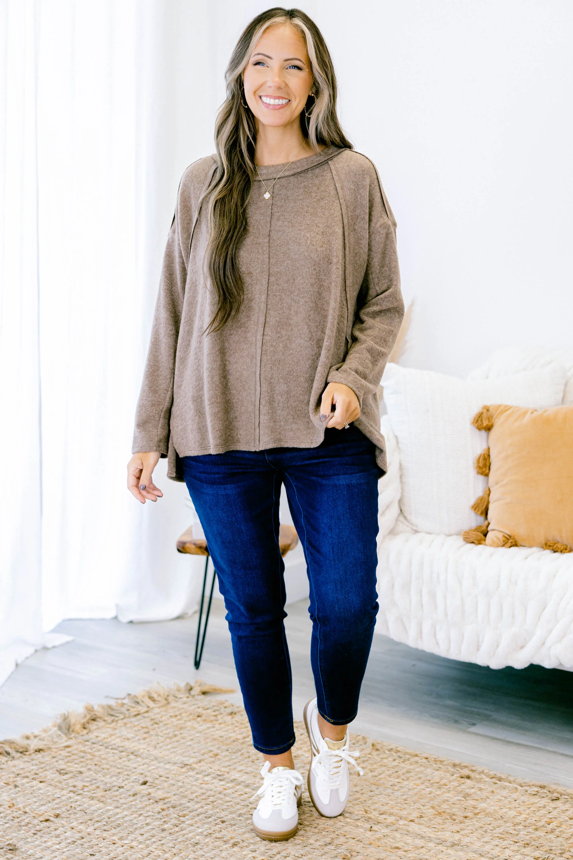 Perfect Weekend Top, Mocha - Giverhouse