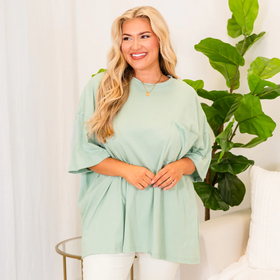 It Comes Naturally Top, Light Green - Giverhouse