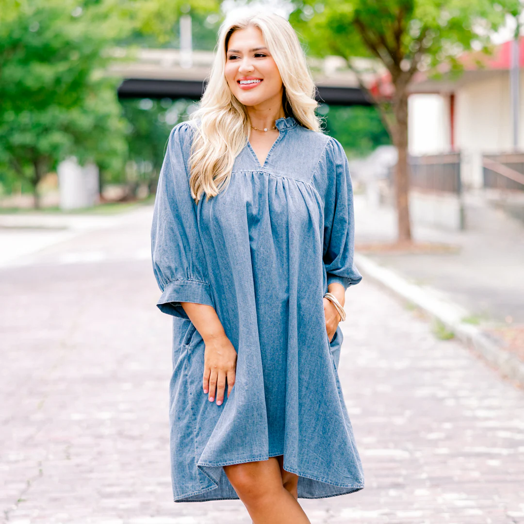 Can't Be Held Down Dress, Blue - Giverhouse