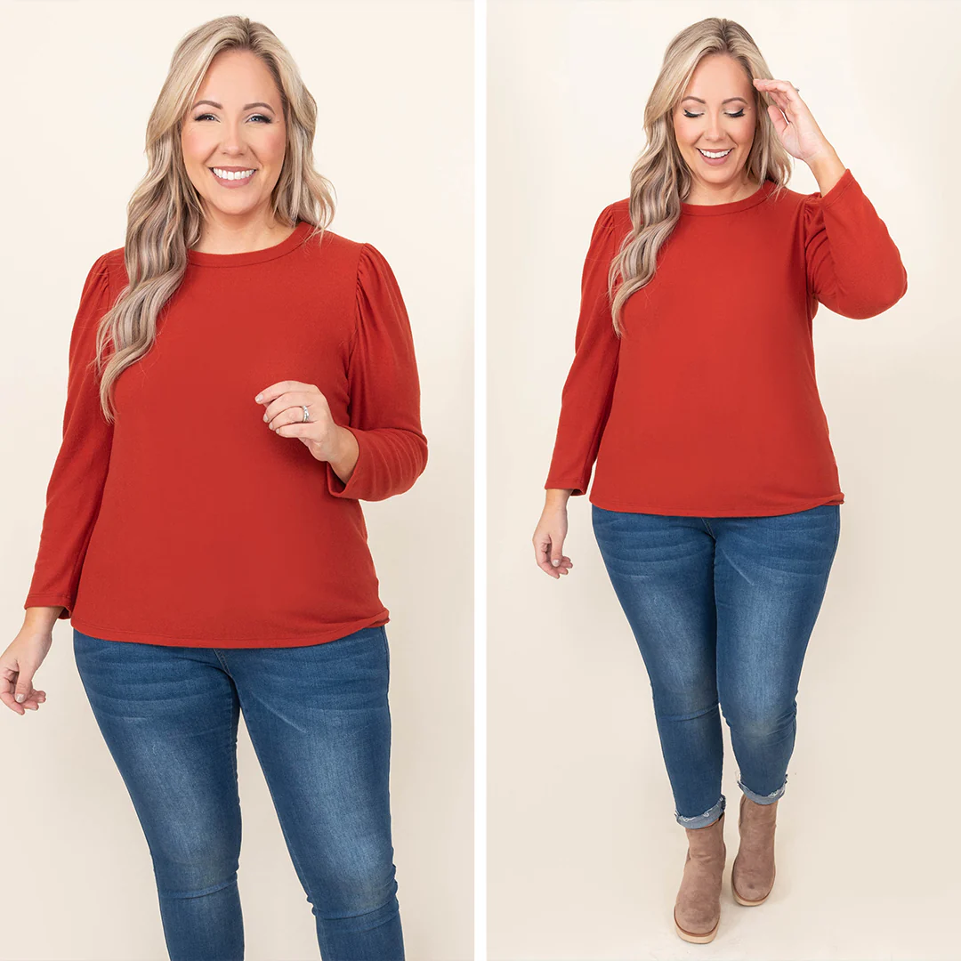 Written Approval Top, Rust - Giverhouse