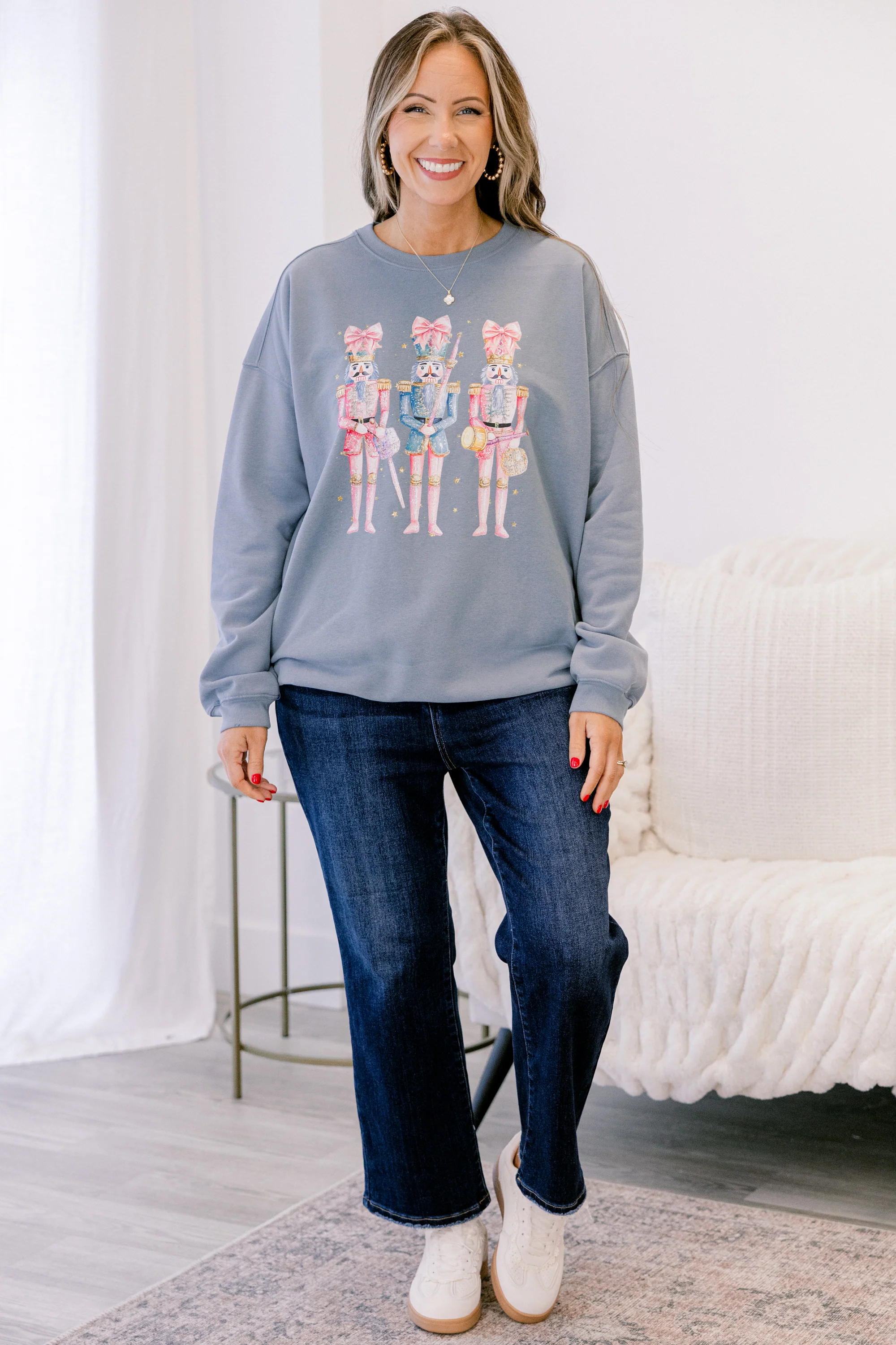 Nutcracker Christmas Pullover, Denim - Giverhouse